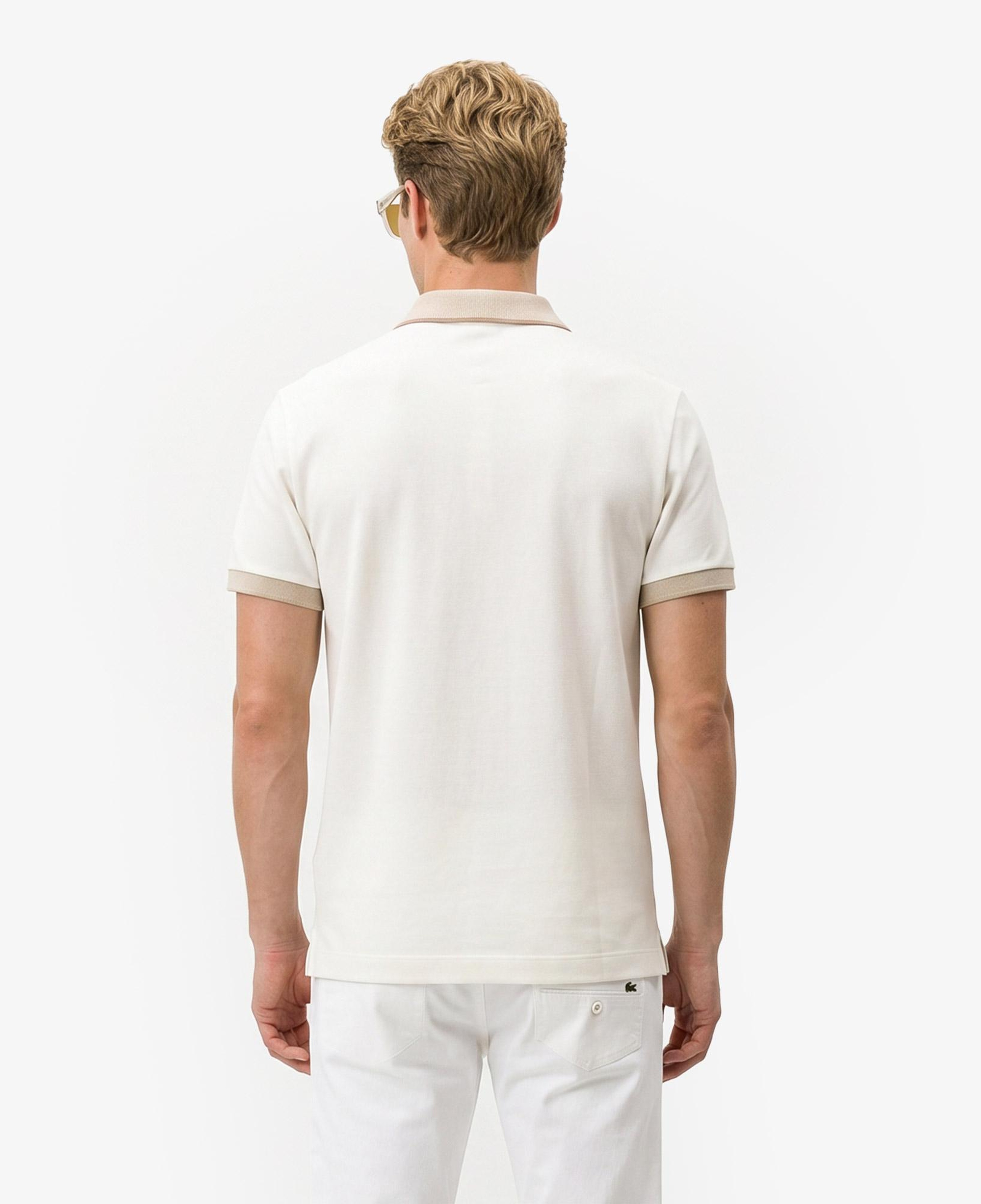 Erkek Regular Fit Renk Bloklu Krem Polo