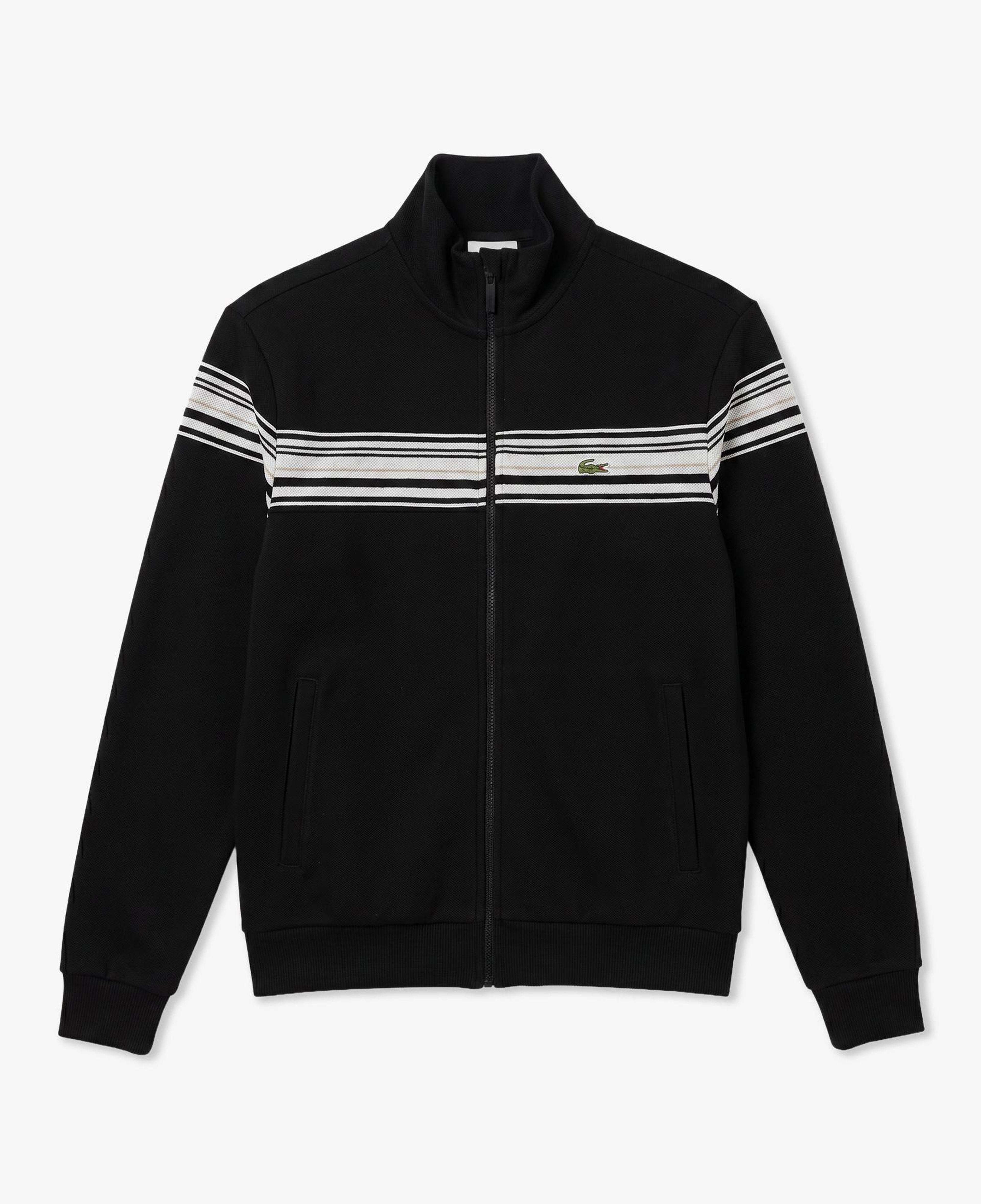 Erkek Regular Fit Fermuarlı Renk Bloklu Siyah Sweatshirt