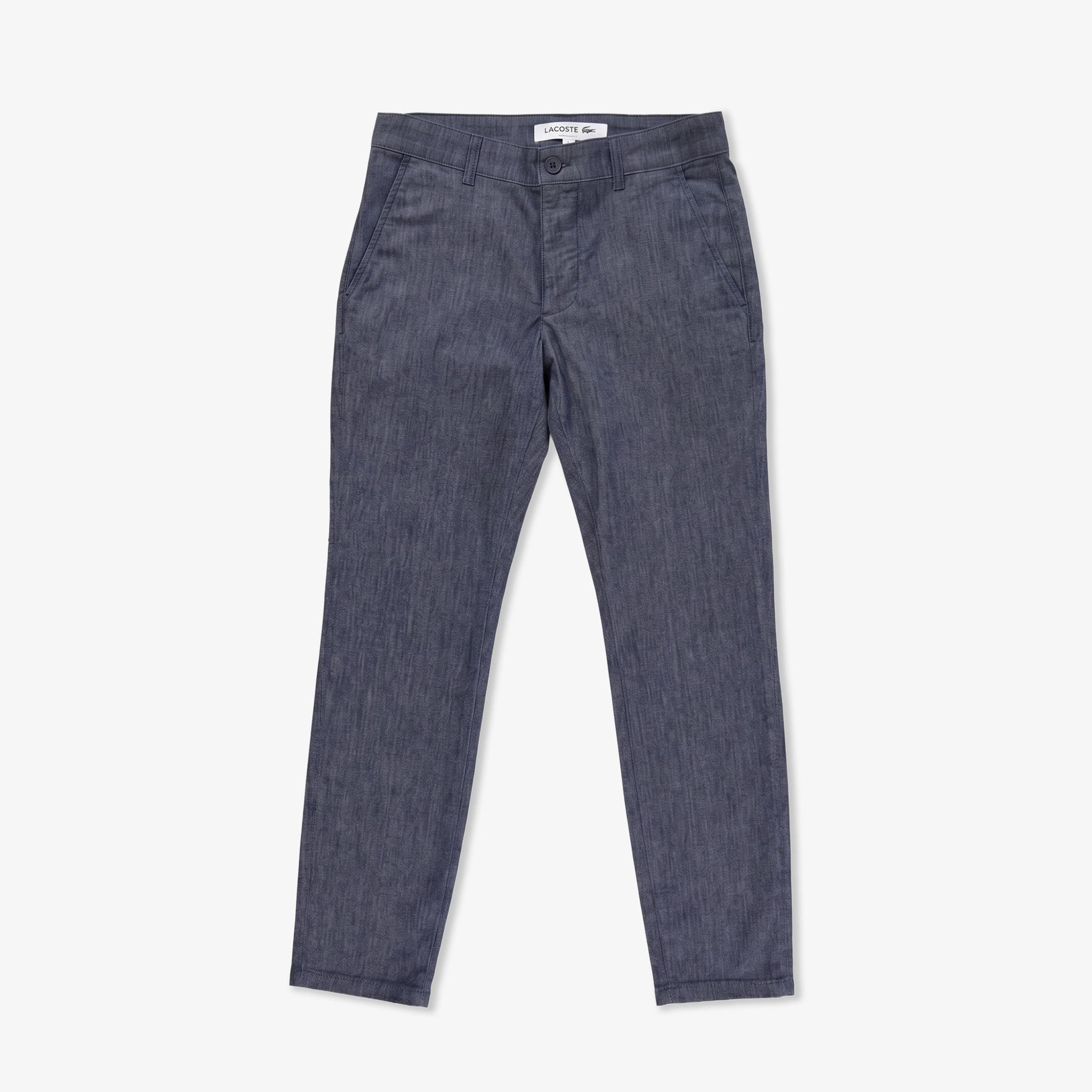 Erkek Slim Fit Mavi Chino Pantolon
