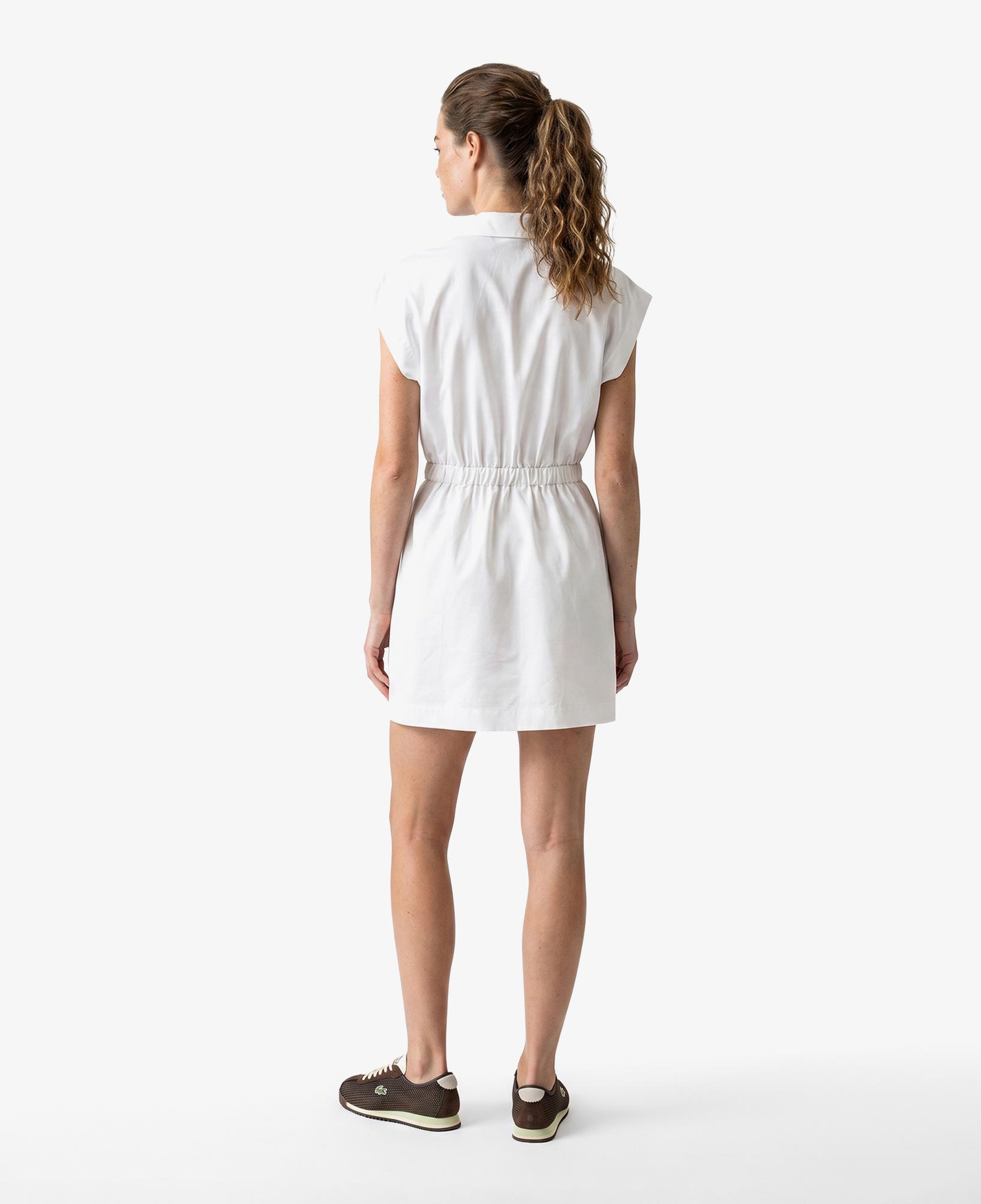 Kadın Flare Fit Kısa Kollu Polo Yaka Krem Elbise