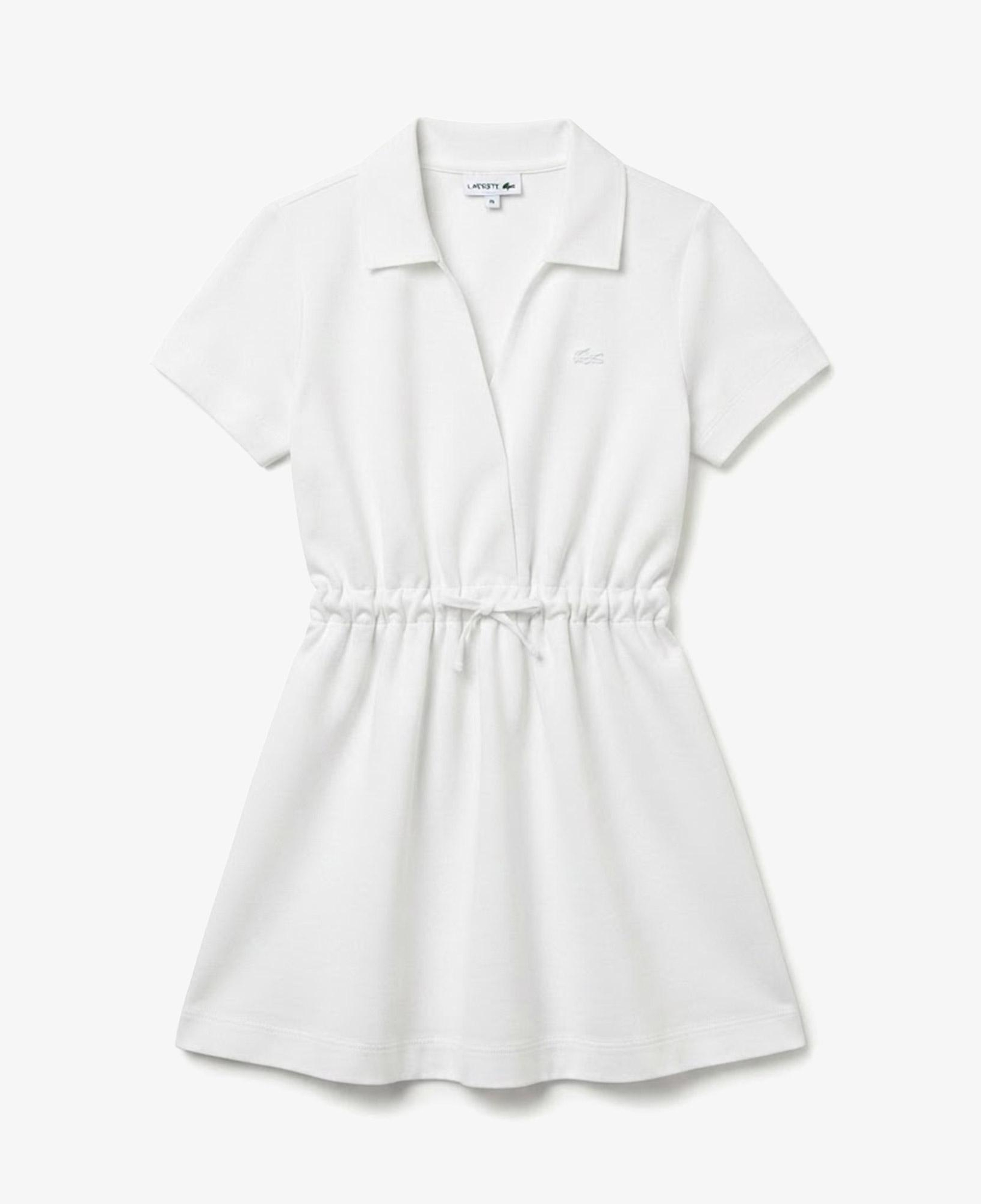Kadın Flare Fit Kısa Kollu Polo Yaka Krem Elbise