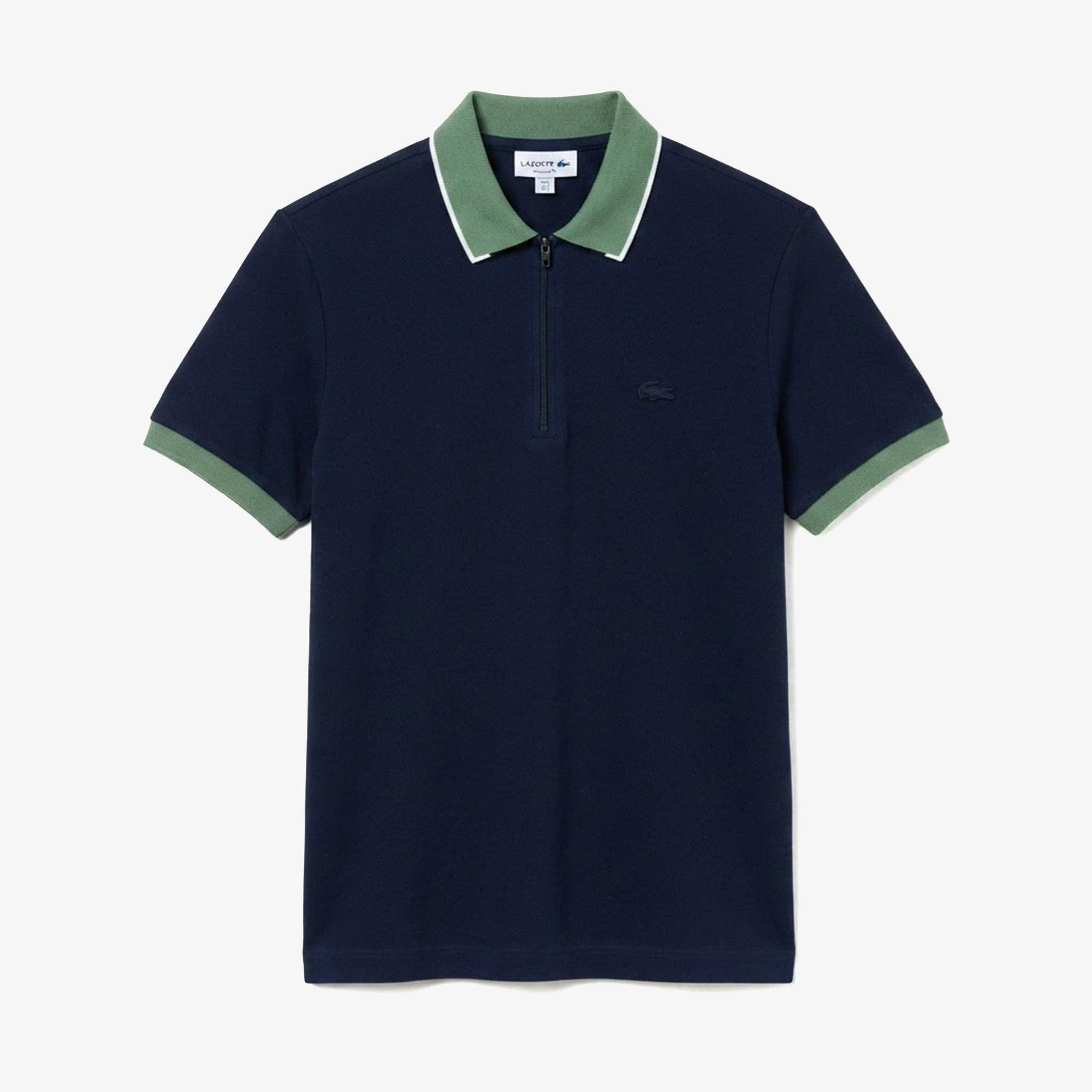 Erkek Regular Fit Renk Bloklu Lacivert Polo