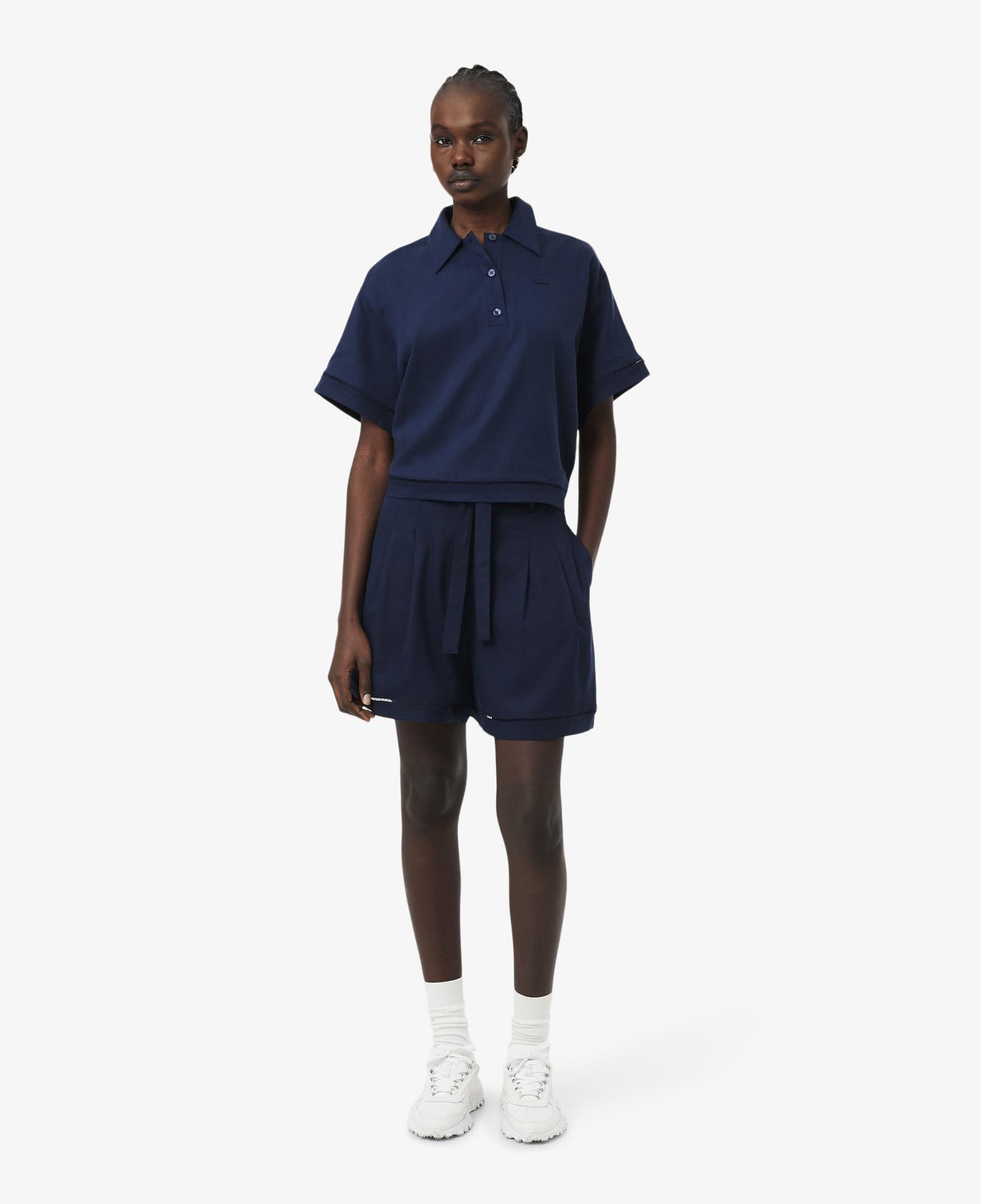 Kadın Oversize Fit Lacivert Bermuda Şort