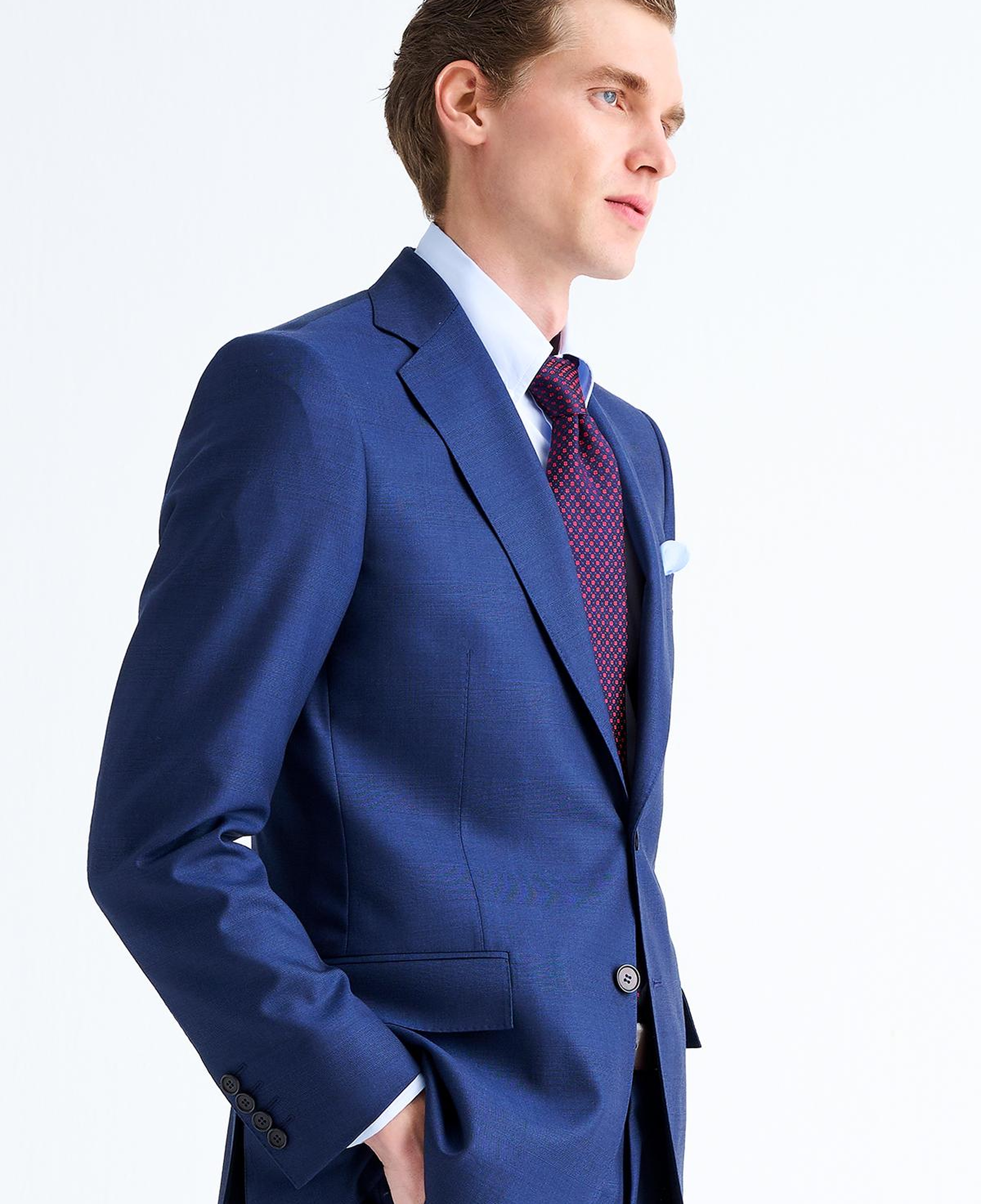 Erkek Lacivert Vitale Barberis Yün Takım Elbise