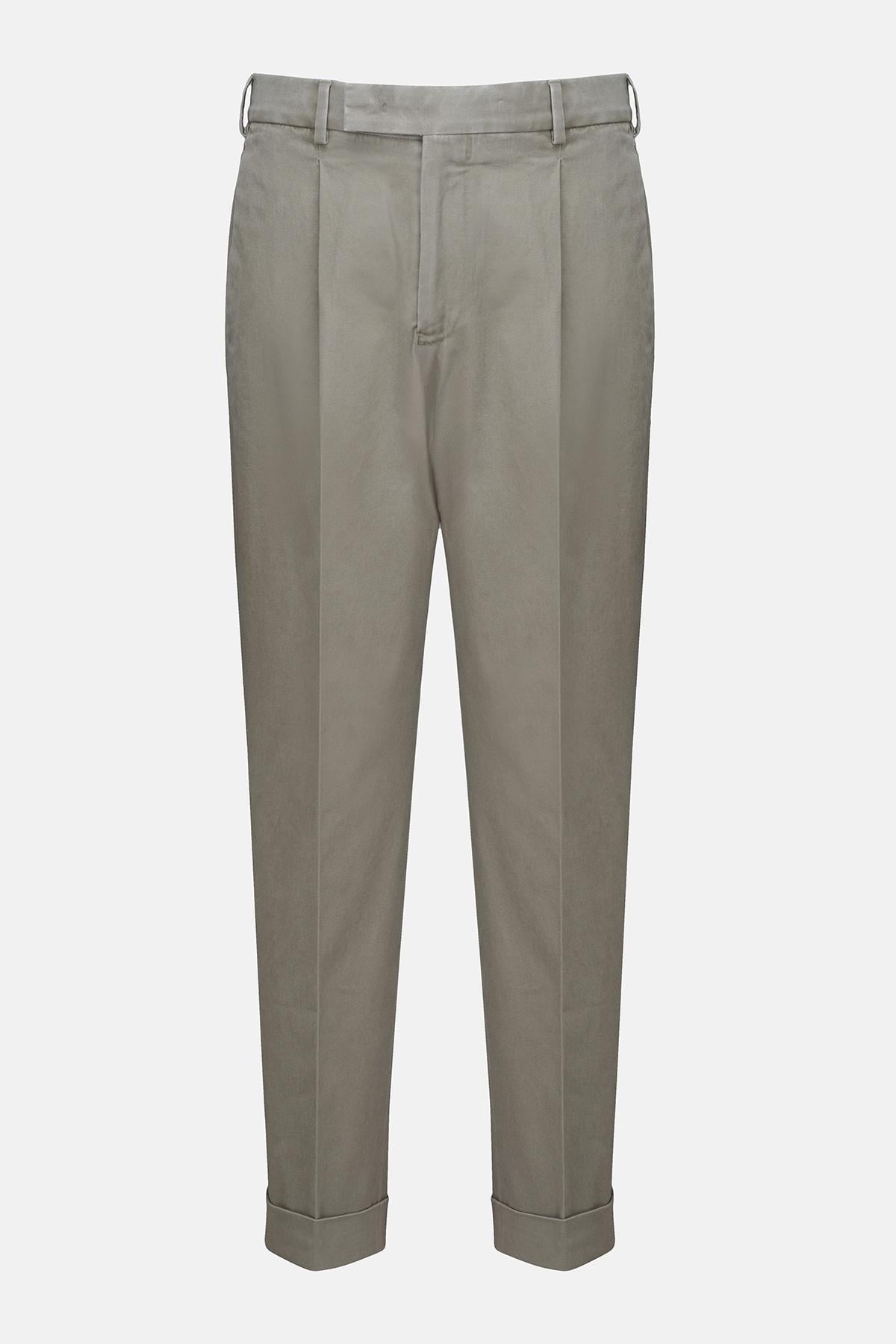 Erkek Bej Slim Fit Chino Pantolon