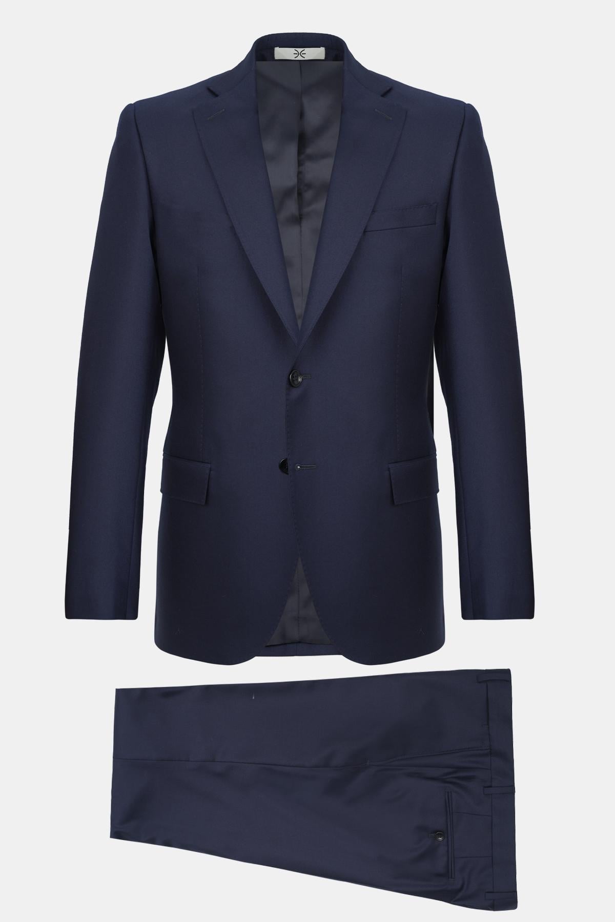 Erkek Lacivert Loro Piana 150's Kumaşıyla Üretilmiş Takım Elbise