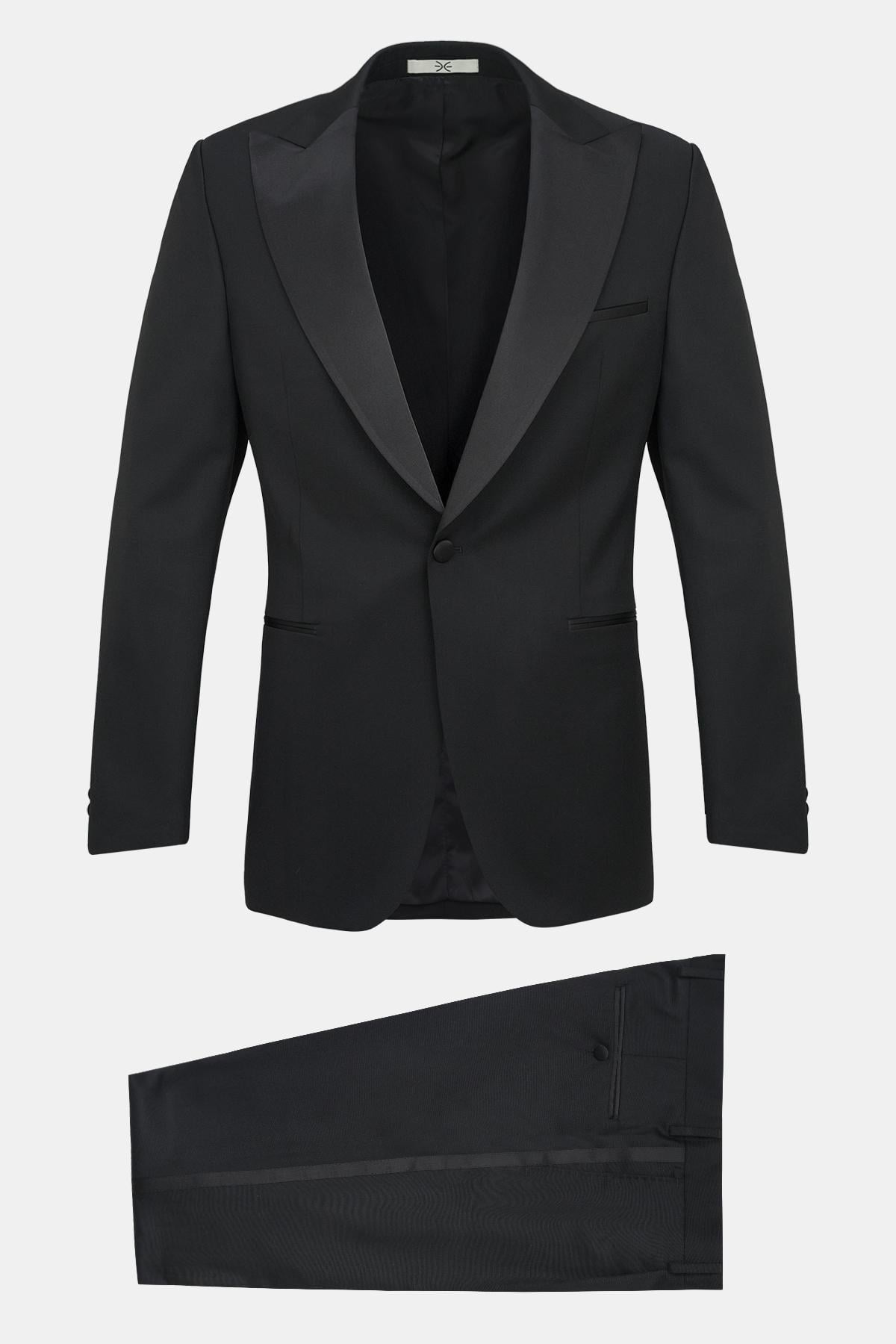 Erkek Siyah Vitale Barberis Yün Smokin