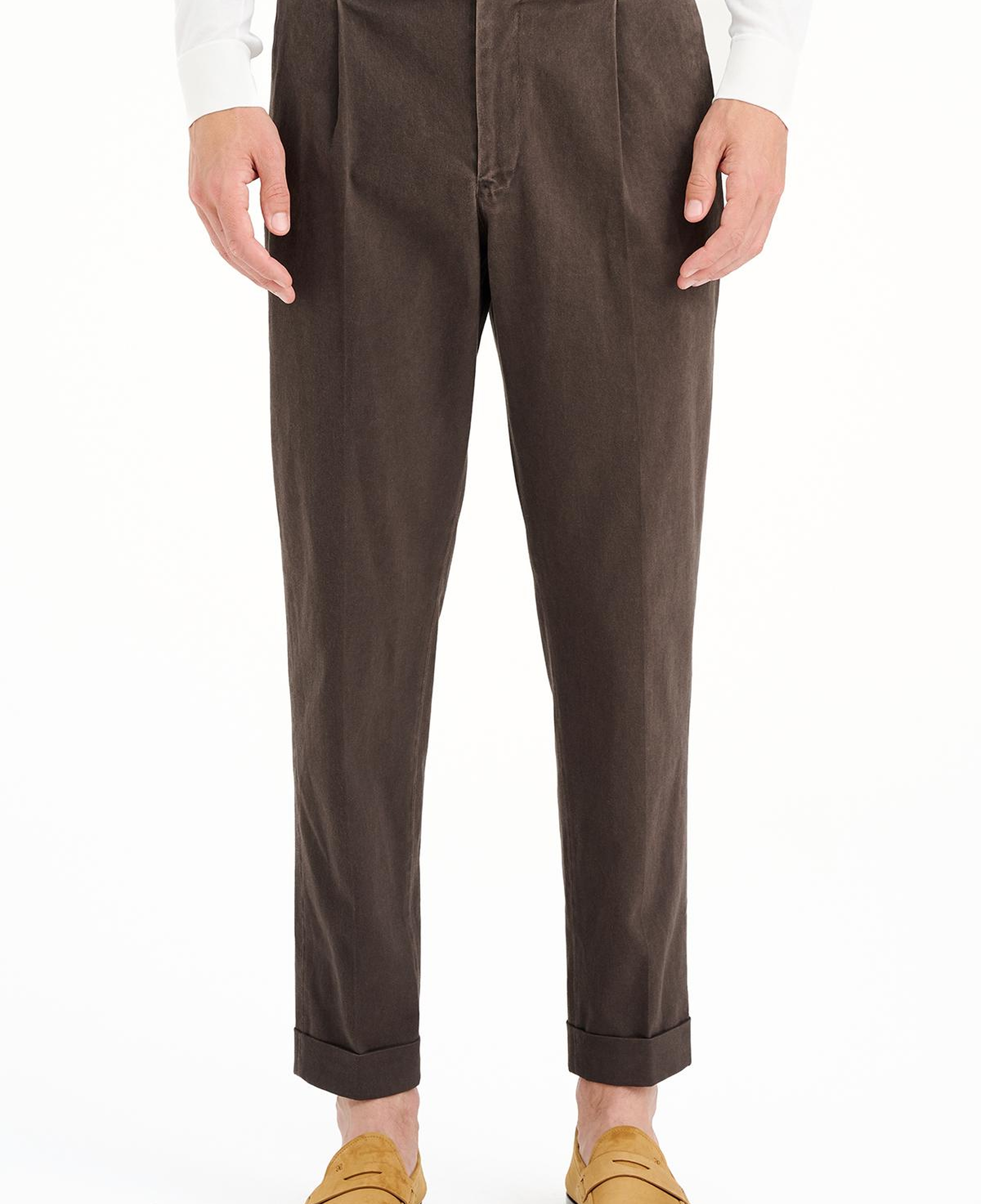 Erkek Kahverengi Slim Fit Chino Pantolon