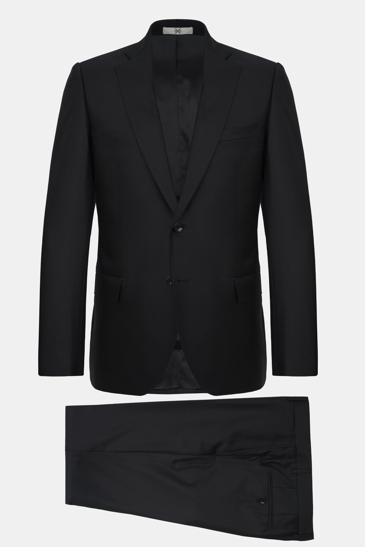 Erkek Siyah Loro Piana 150's Kumaşıyla Üretilmiş Takım Elbise