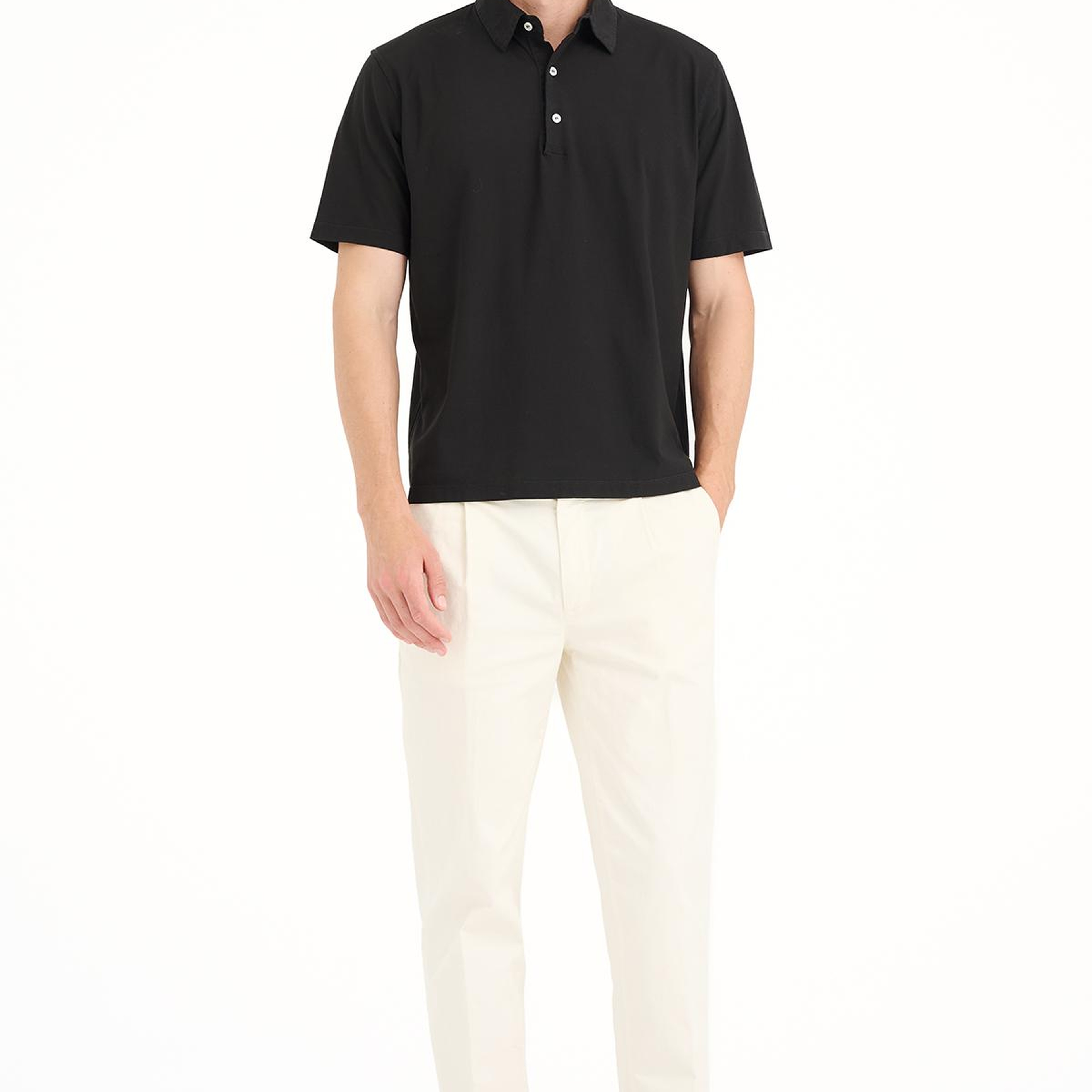 Erkek Siyah Polo Yaka T-Shirt