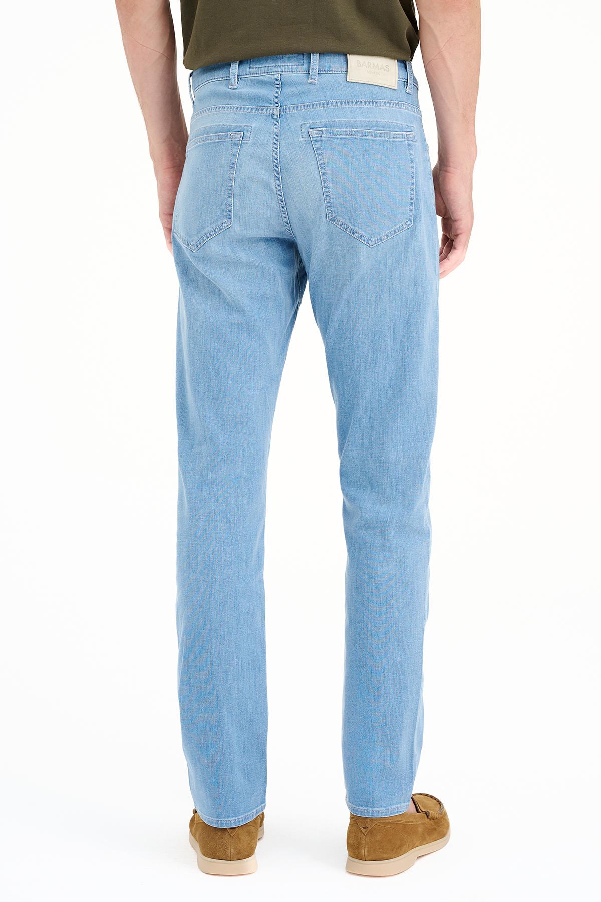 Erkek Mavi Lyocell Karışımlı Jean Pantolon