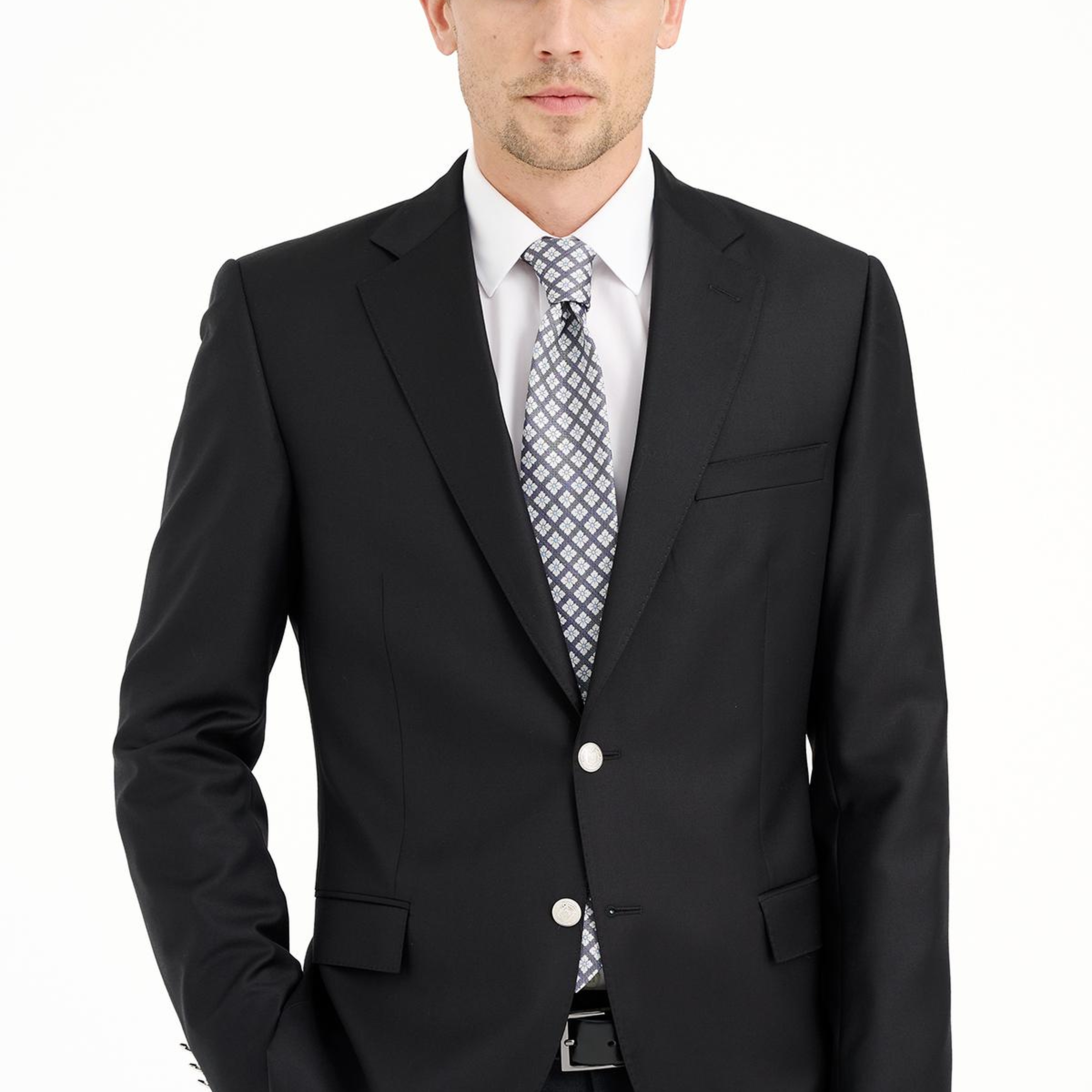 Erkek Siyah Loro Piana Kumaşıyla Üretilmiş Yün Blazer Ceket