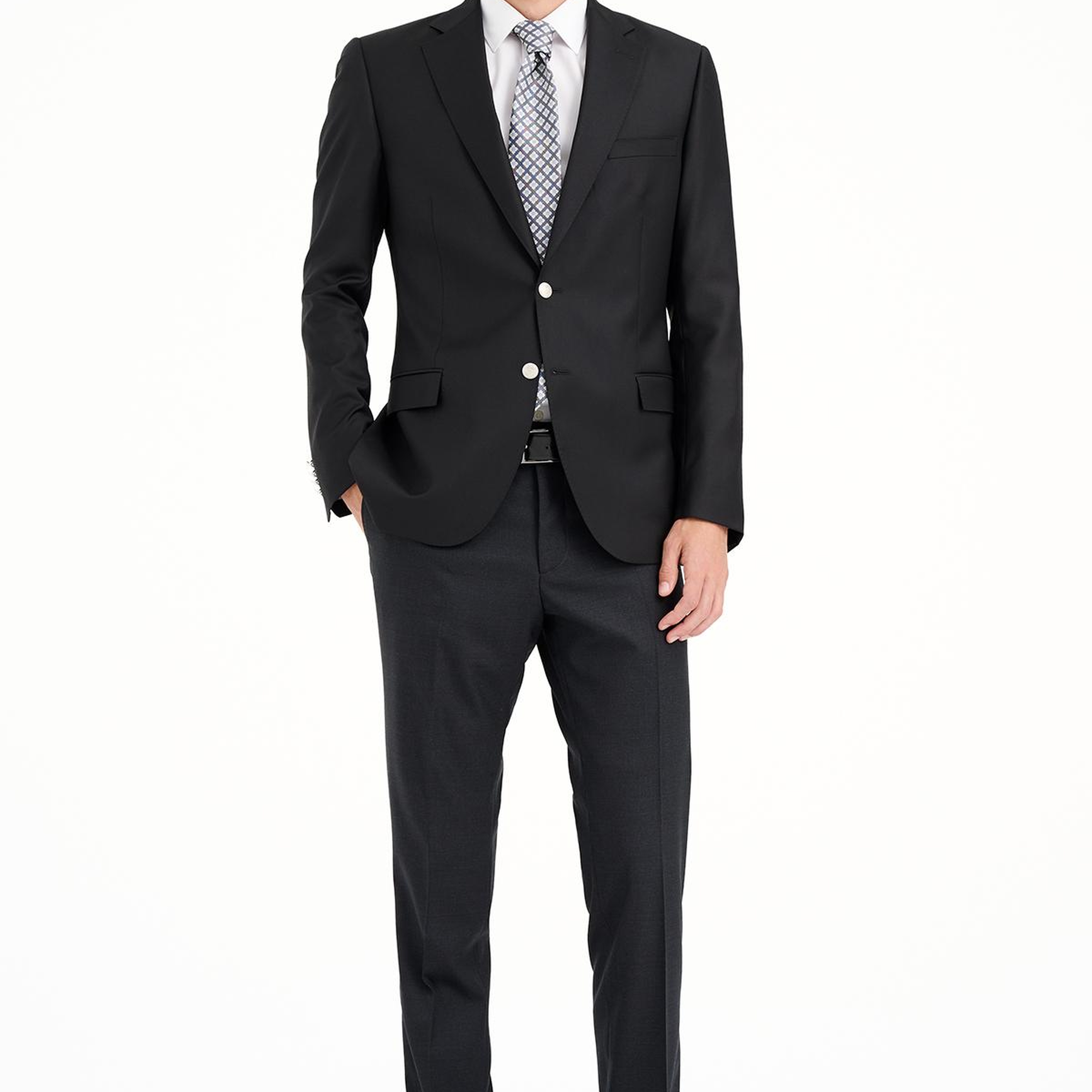 Erkek Siyah Loro Piana Kumaşıyla Üretilmiş Yün Blazer Ceket