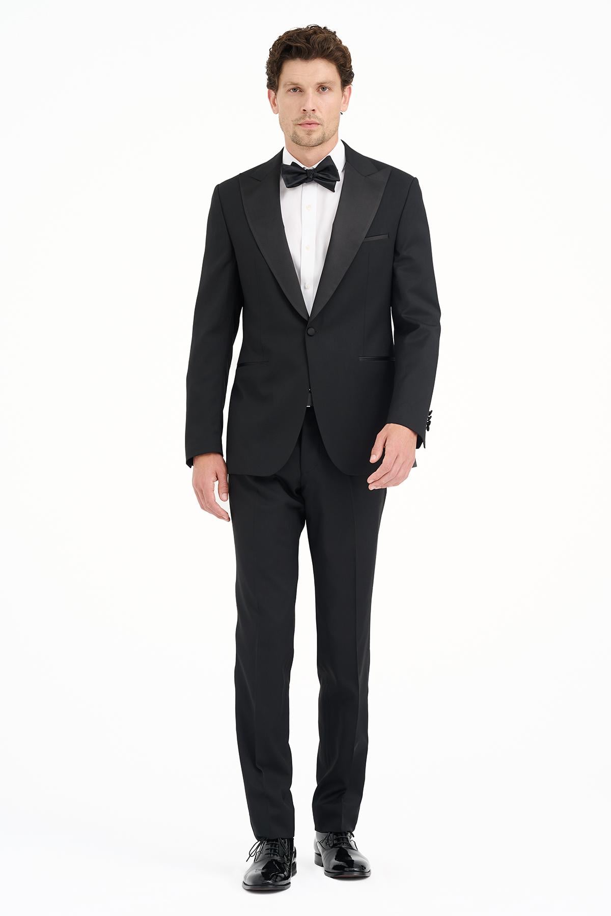 Erkek Siyah Vitale Barberis Yün Smokin