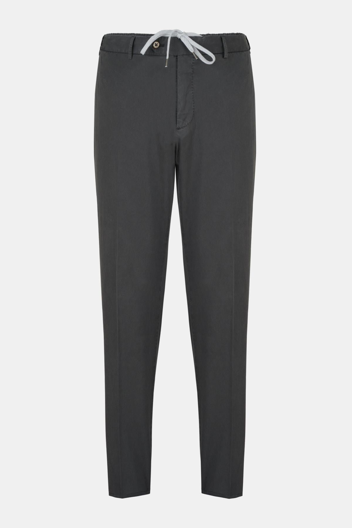 Erkek Siyah Slim Fit Elastik Bel Lyocell Jogger Pantolon