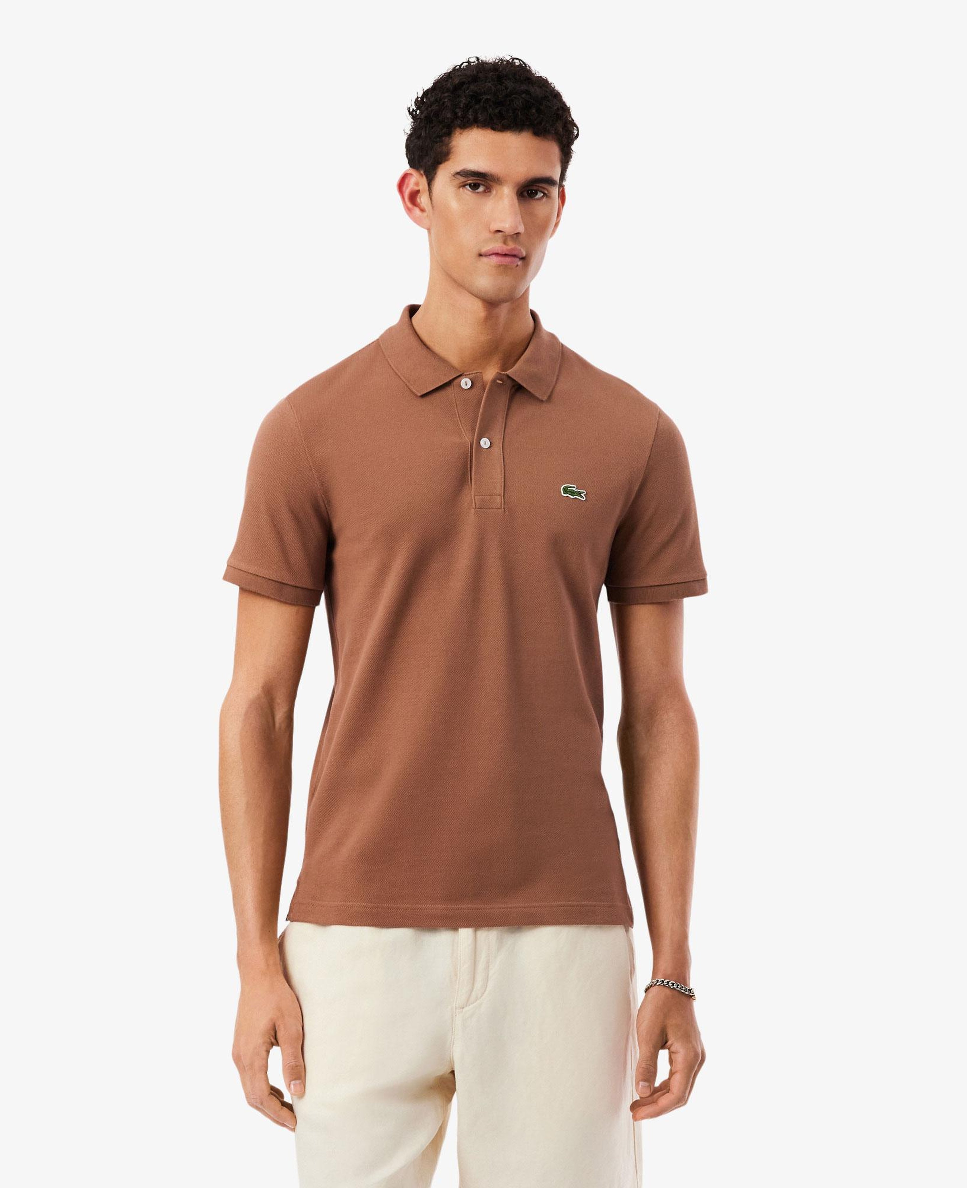 L.12.12 Erkek Slim Fit Polo Yaka Kahverengi Polo
