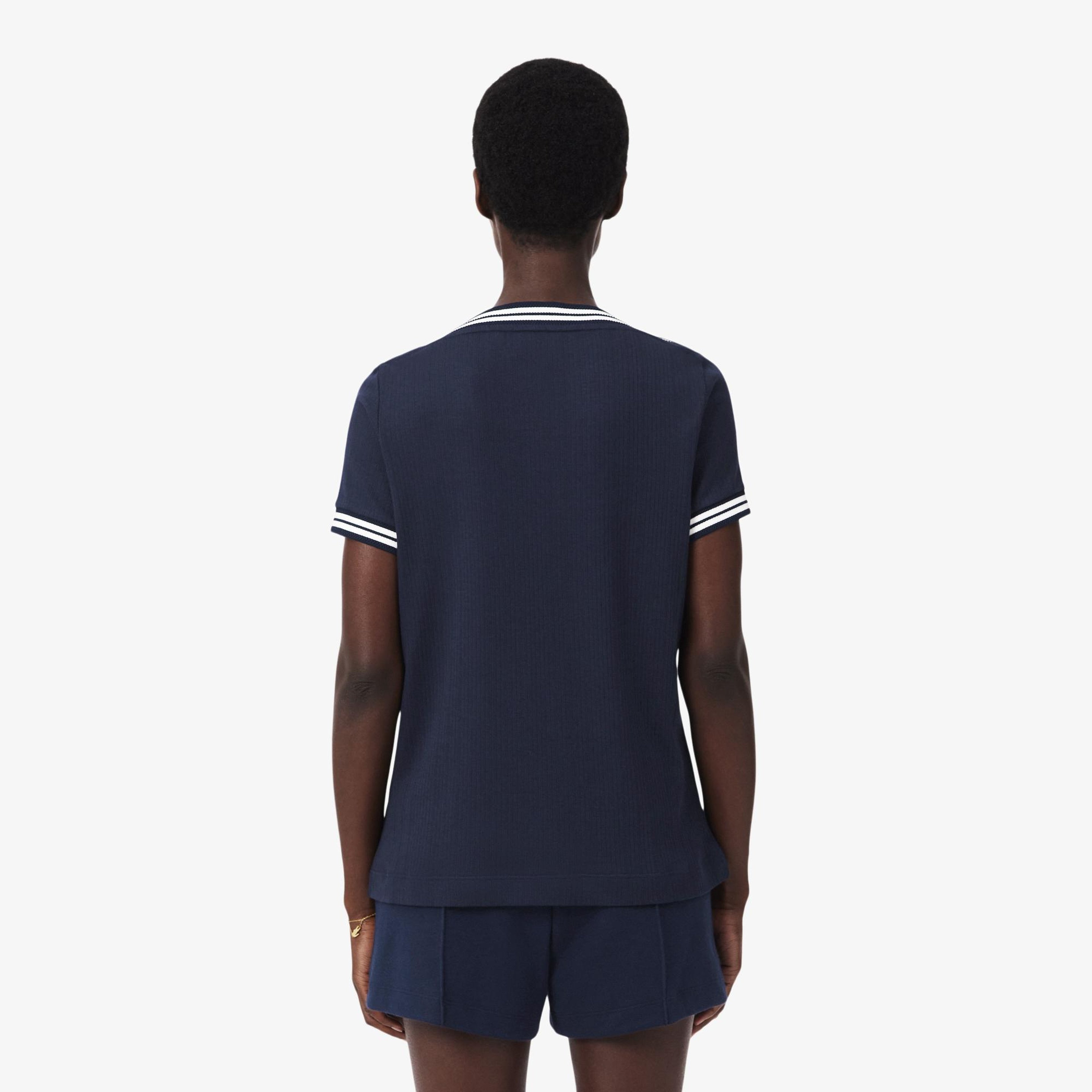 Kadın Regular Fit Bisiklet Yaka Lacivert T-Shirt