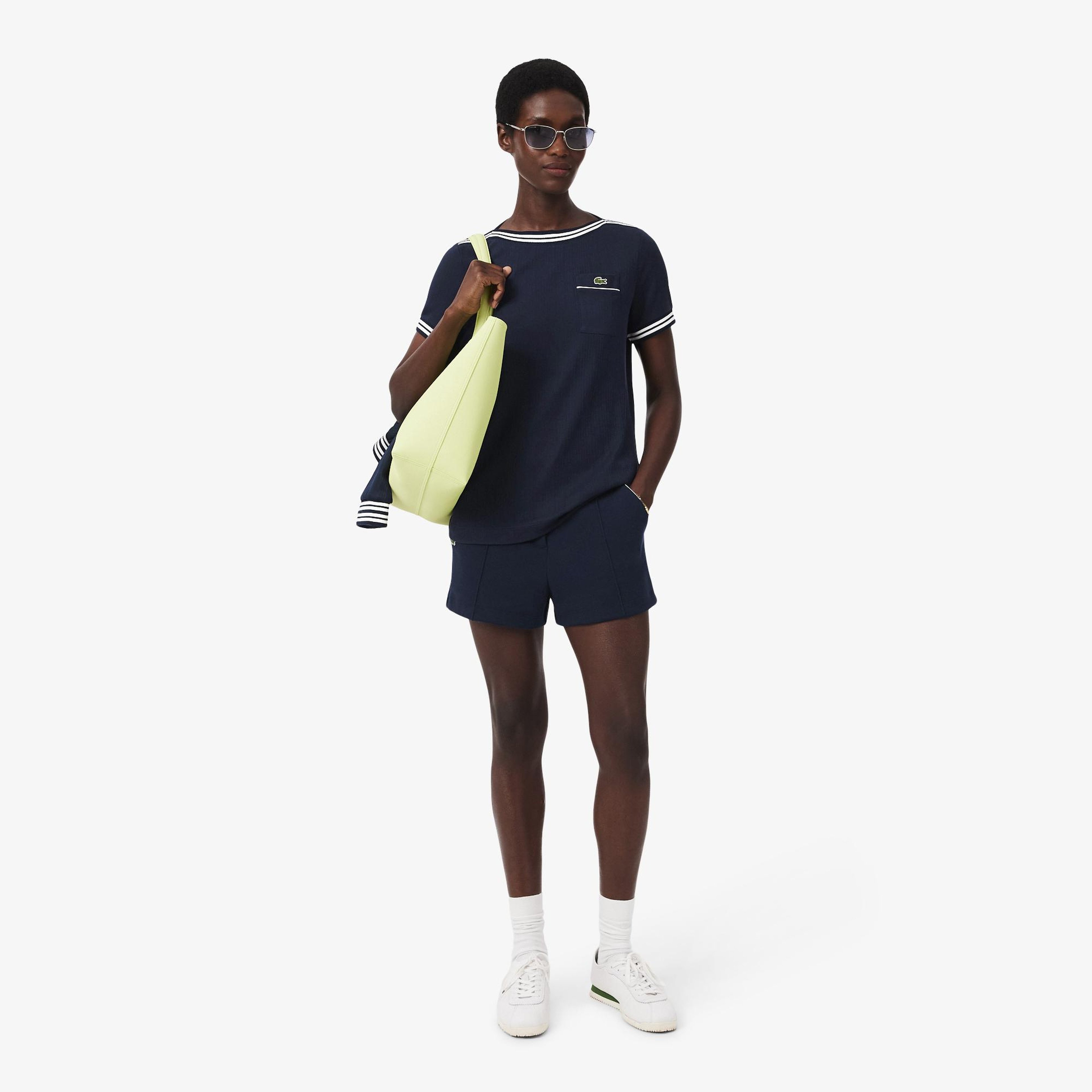 Kadın Regular Fit Bisiklet Yaka Lacivert T-Shirt