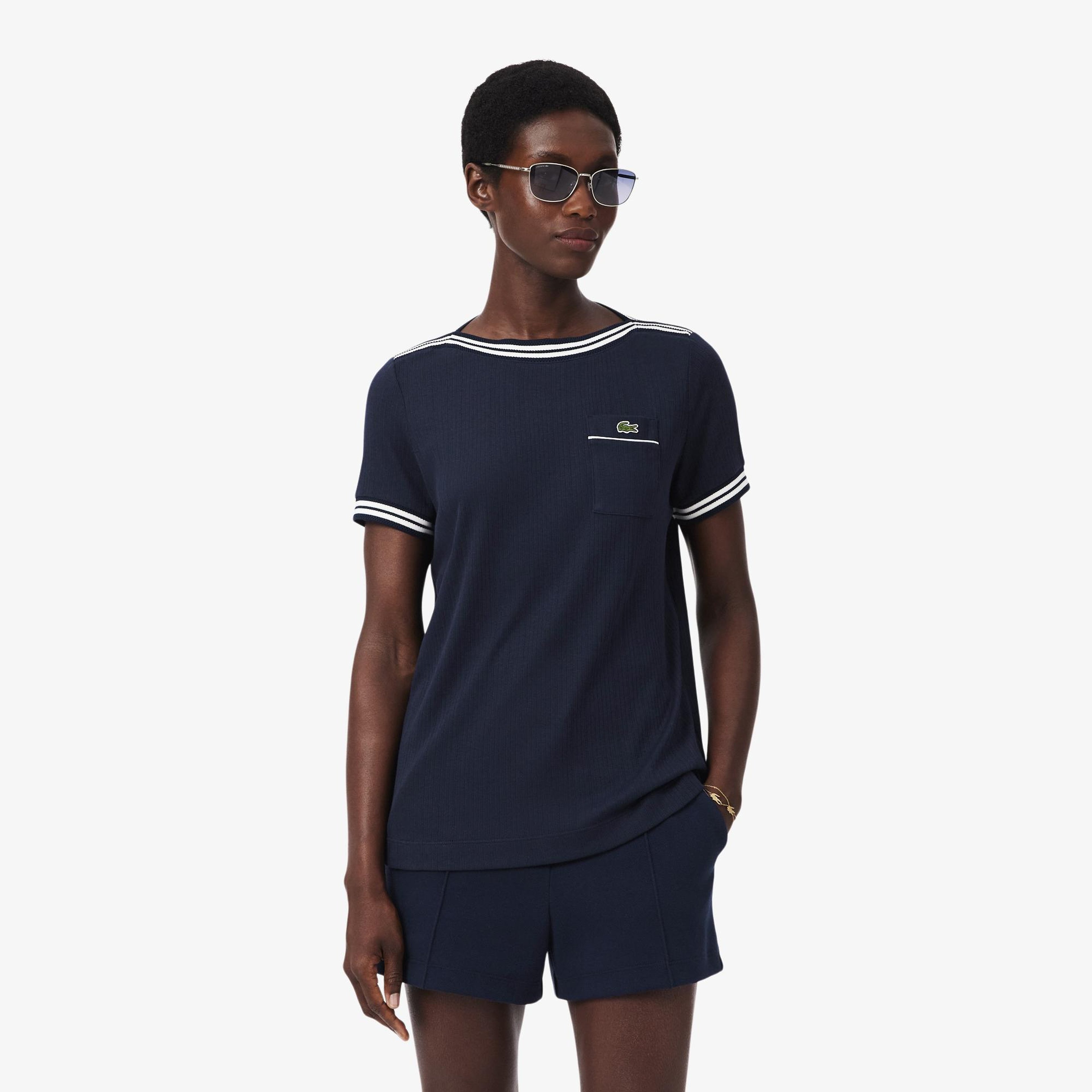 Kadın Regular Fit Bisiklet Yaka Lacivert T-Shirt