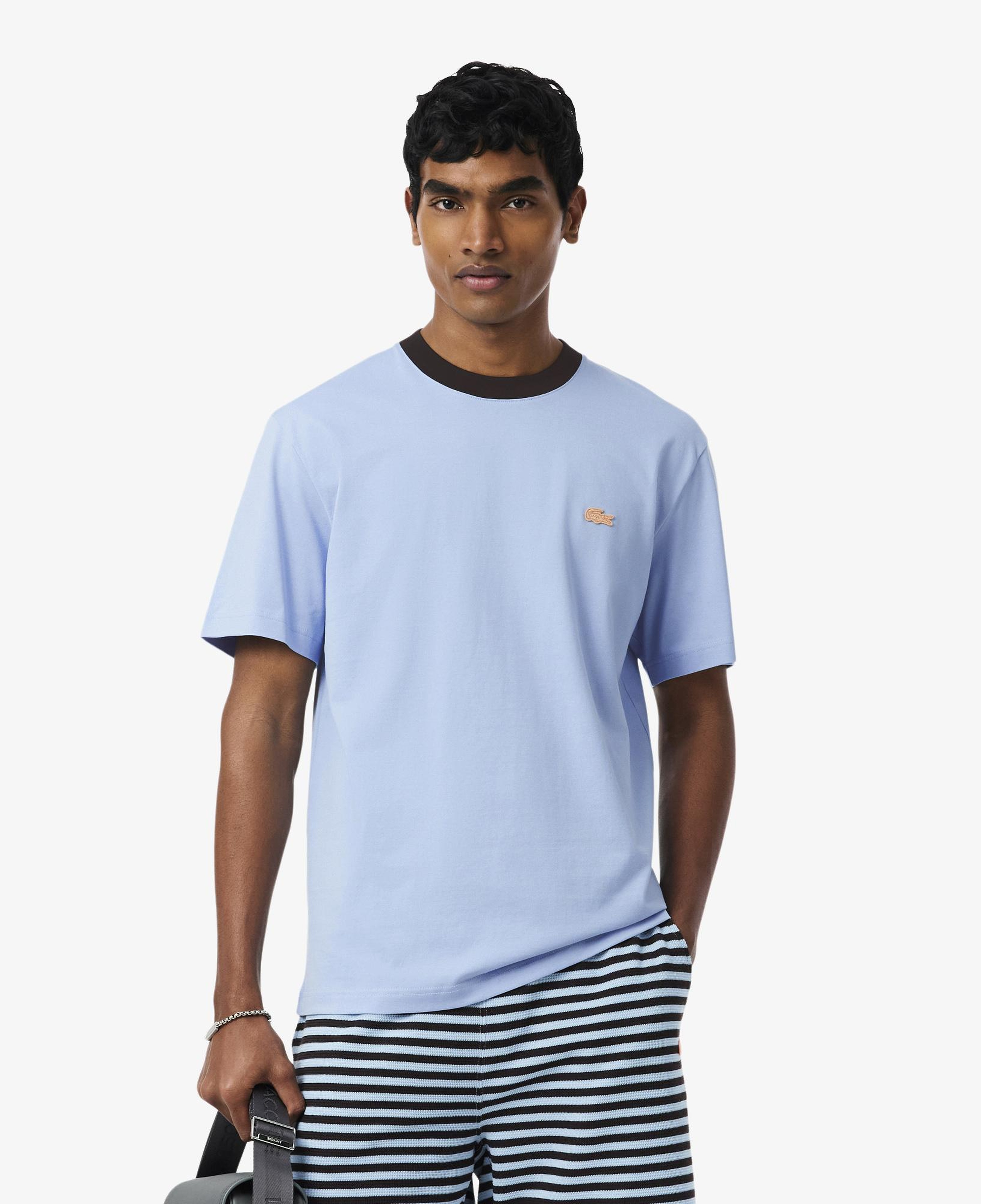 Erkek Classic Fit Bisiklet Yaka Mavi T-Shirt
