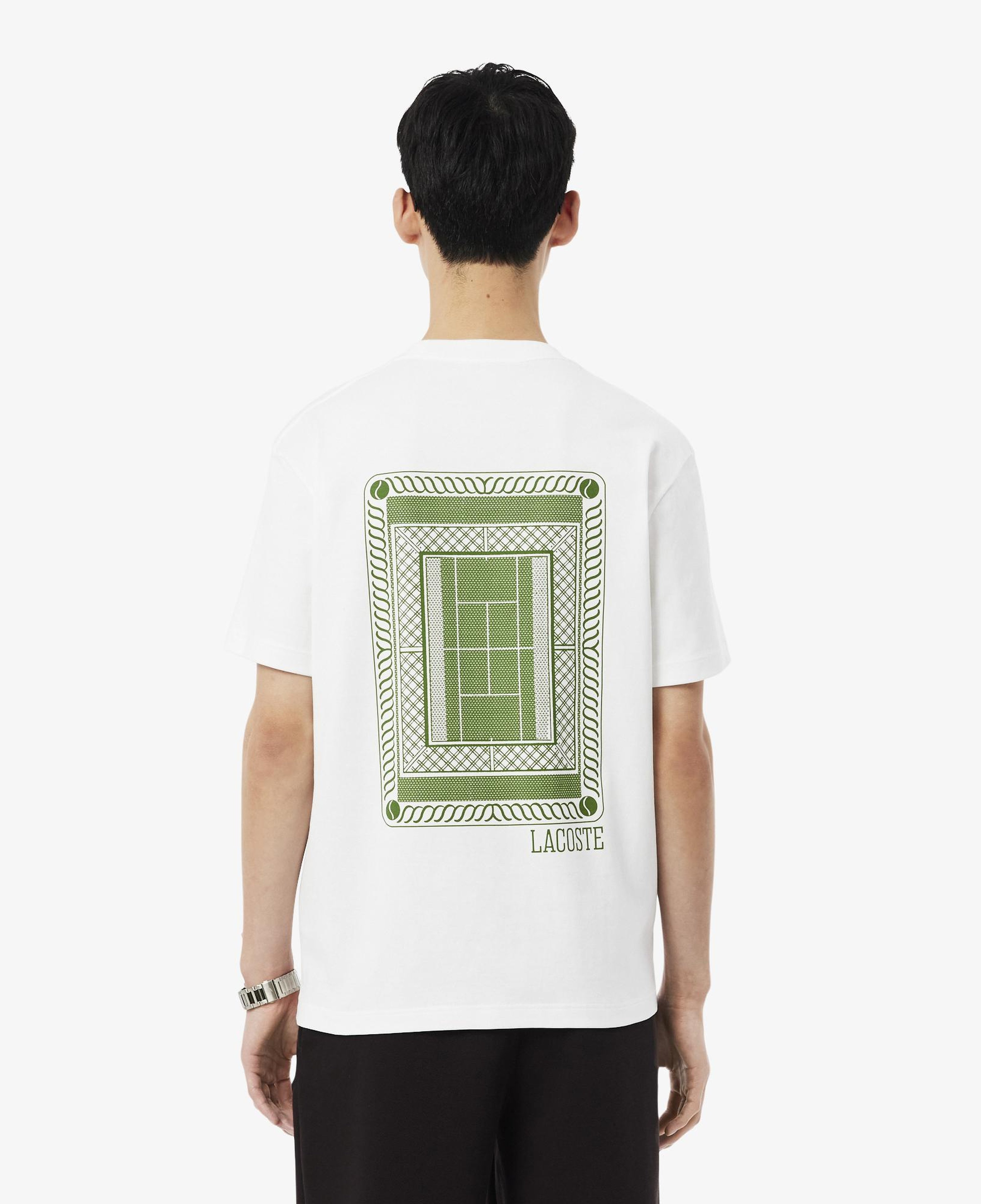 Erkek Classic Fit Bisiklet Yaka Baskılı Beyaz T-Shirt