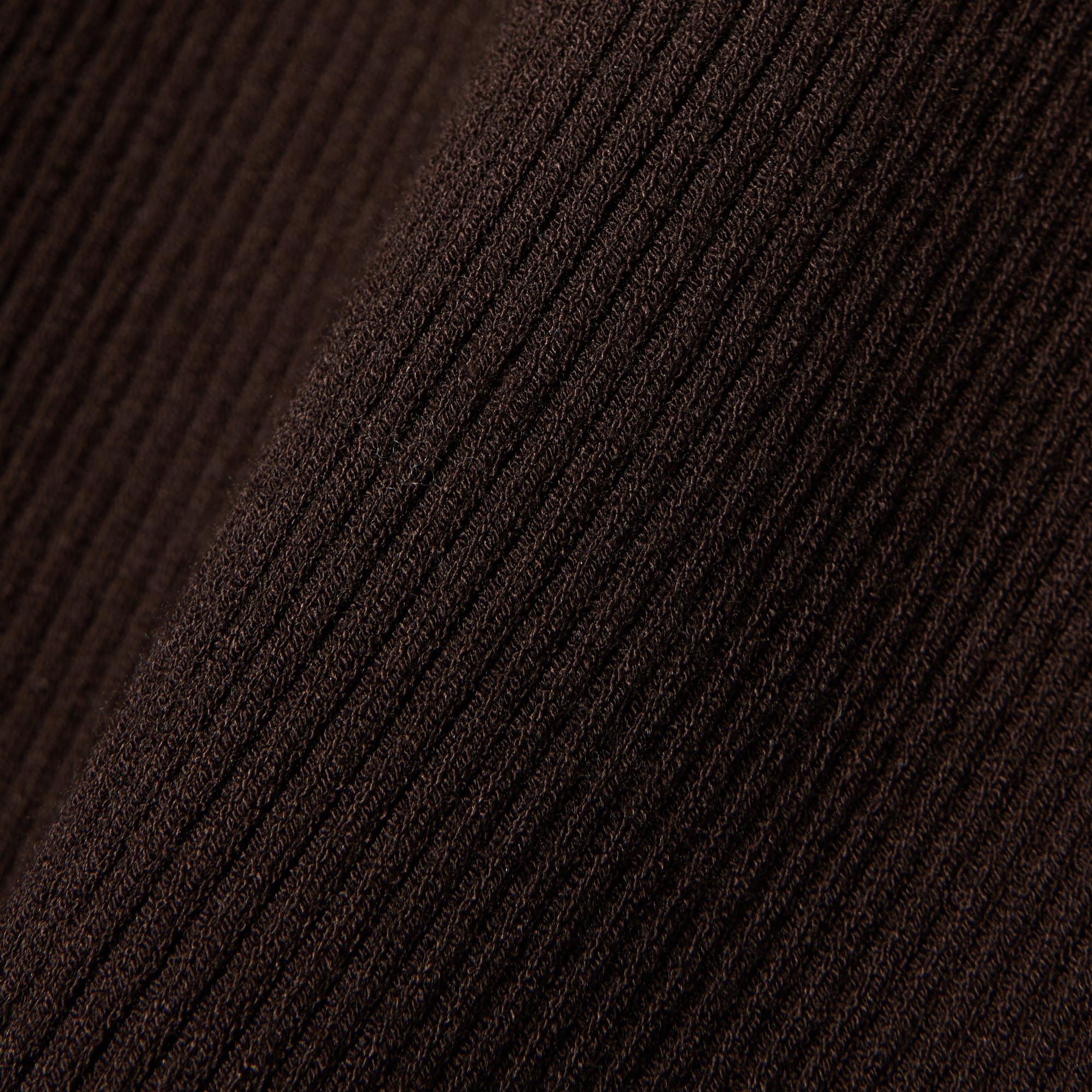 Kadın Slim Fit Kolsuz V Yaka Koyu Kahverengi Elbise