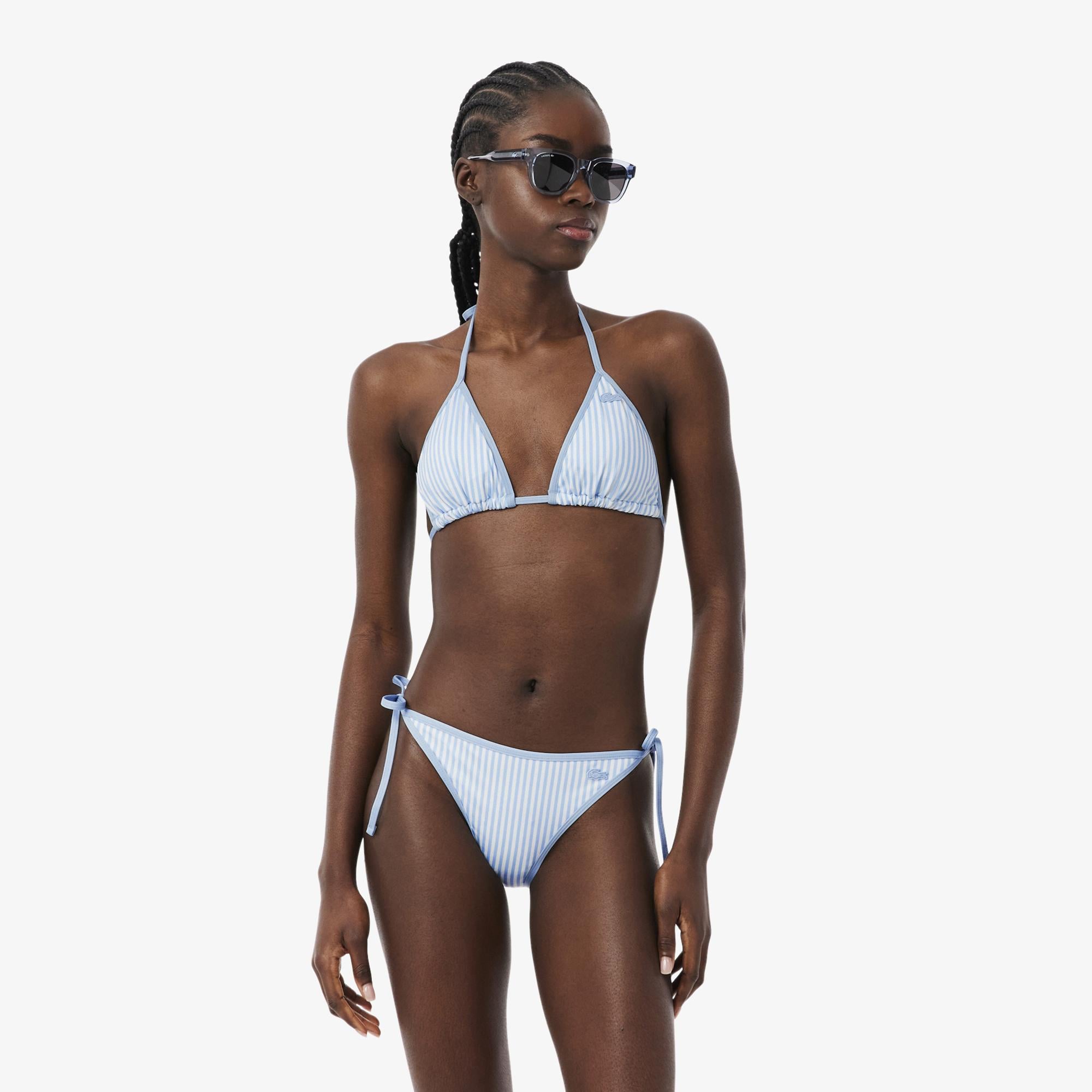Kadın Çizgili Mavi Bikini Üstü