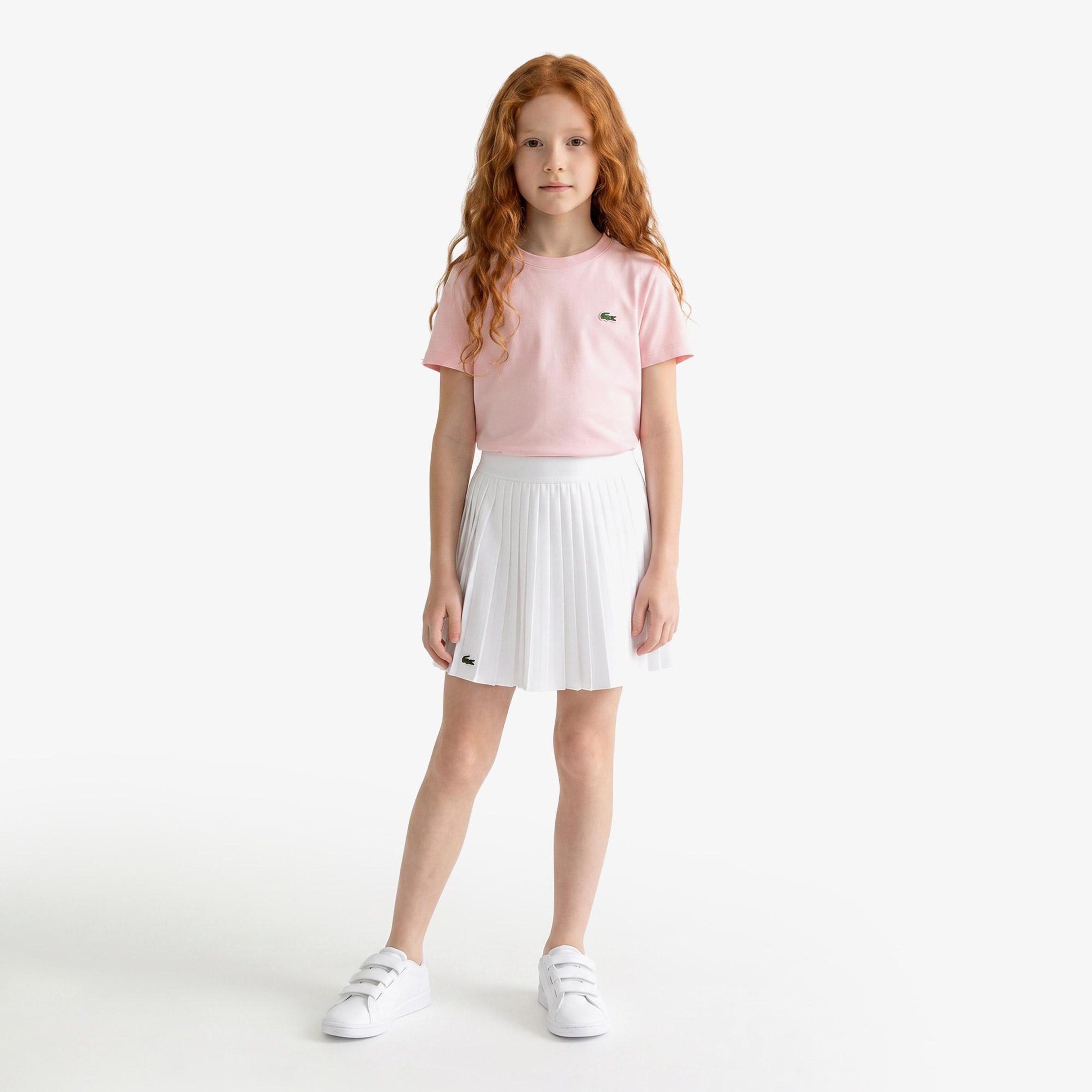 Çocuk Bisiklet Yaka Açık Pembe T-Shirt