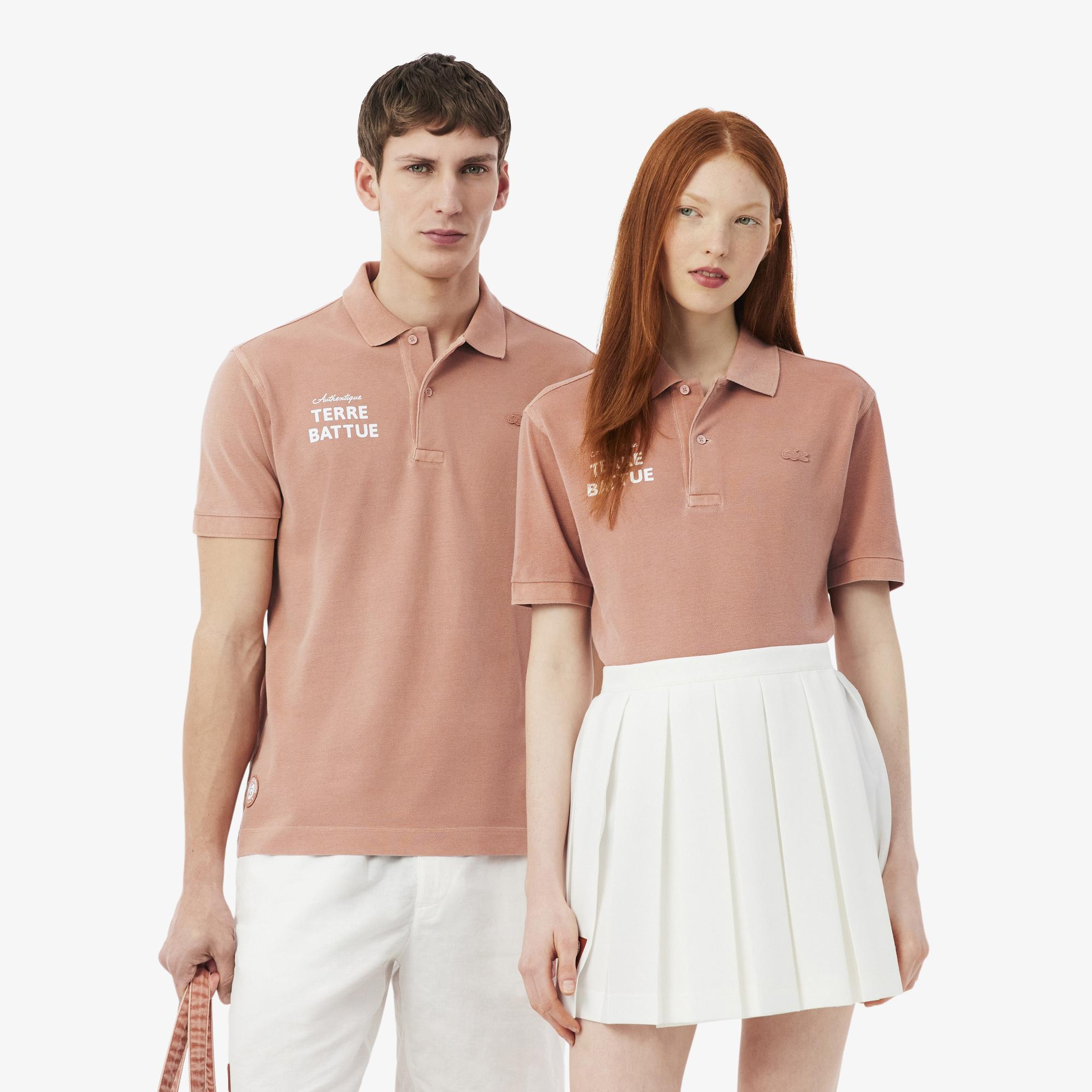 Roland Garros Unisex Regular Fit Baskılı Turuncu Polo