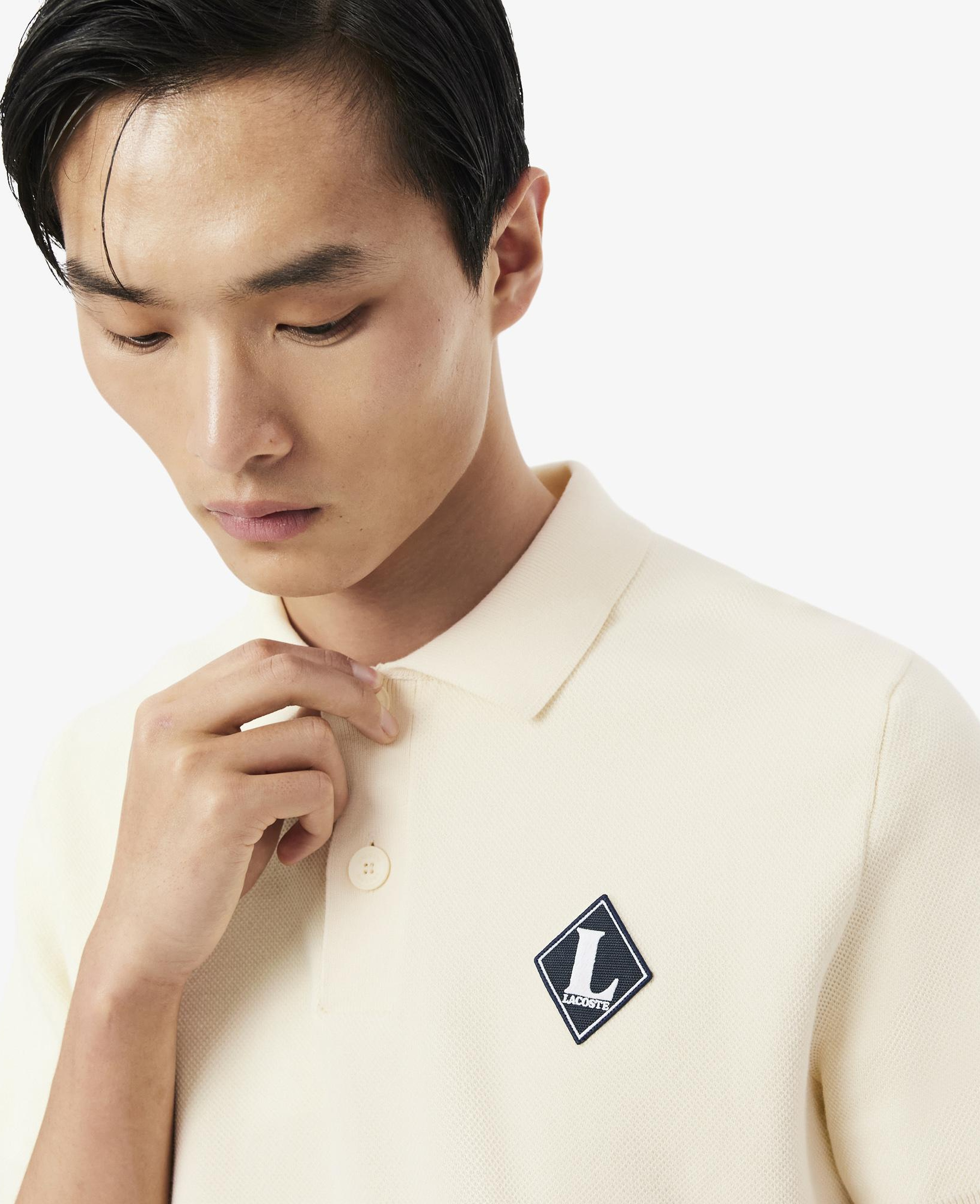 Erkek Classic Fit Kısa Kollu Polo Yaka Krem Triko