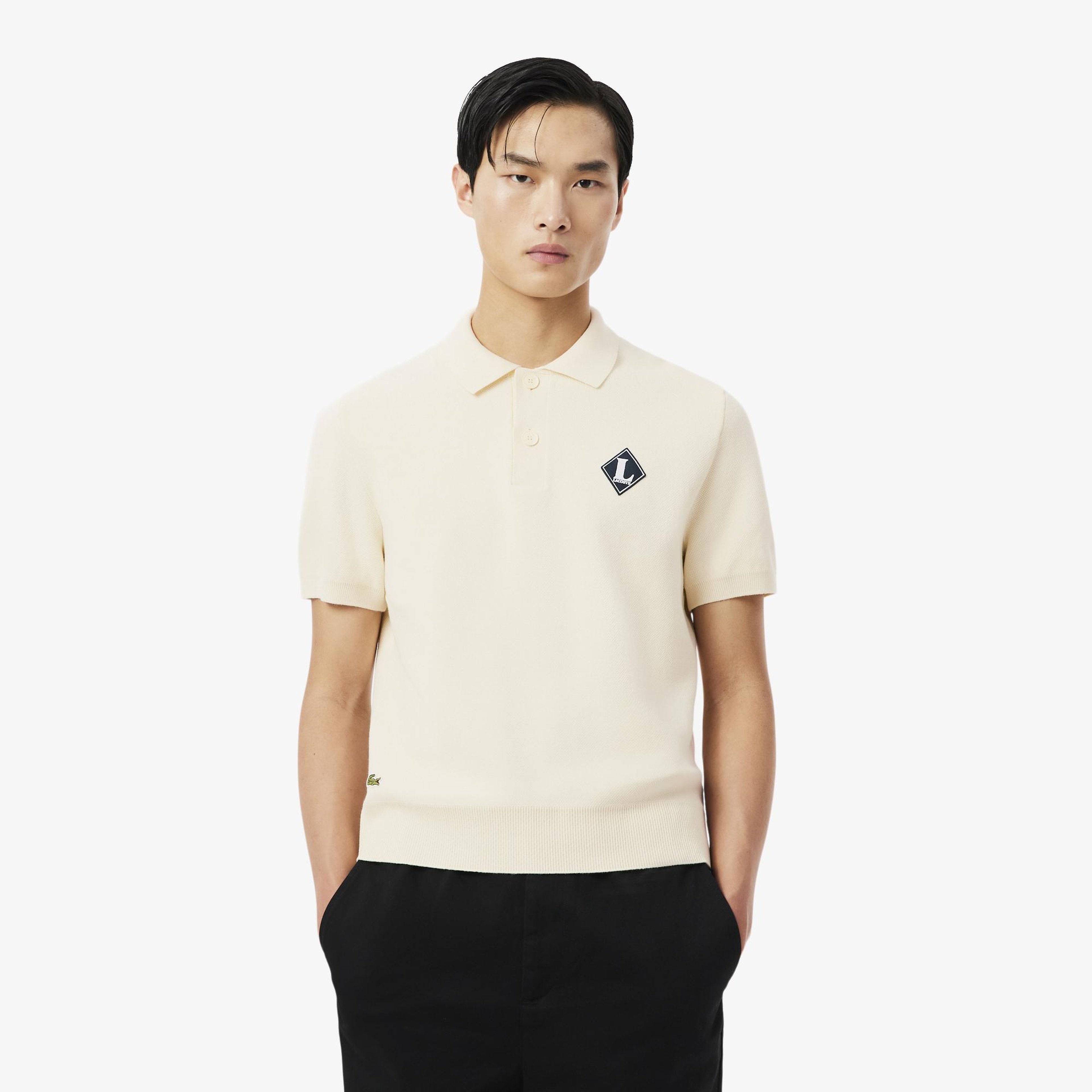 Erkek Classic Fit Kısa Kollu Polo Yaka Krem Triko