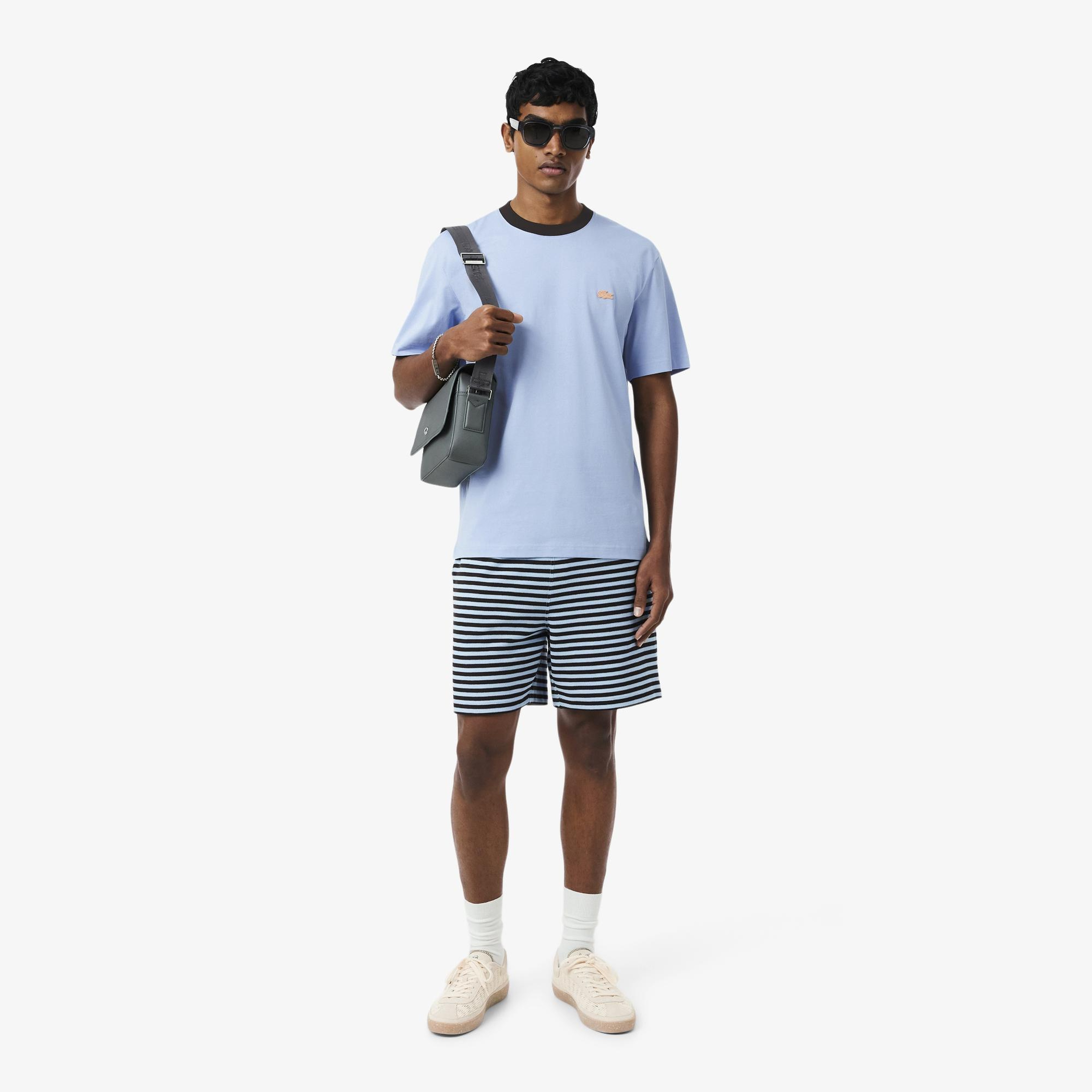 Erkek Classic Fit Bisiklet Yaka Mavi T-Shirt