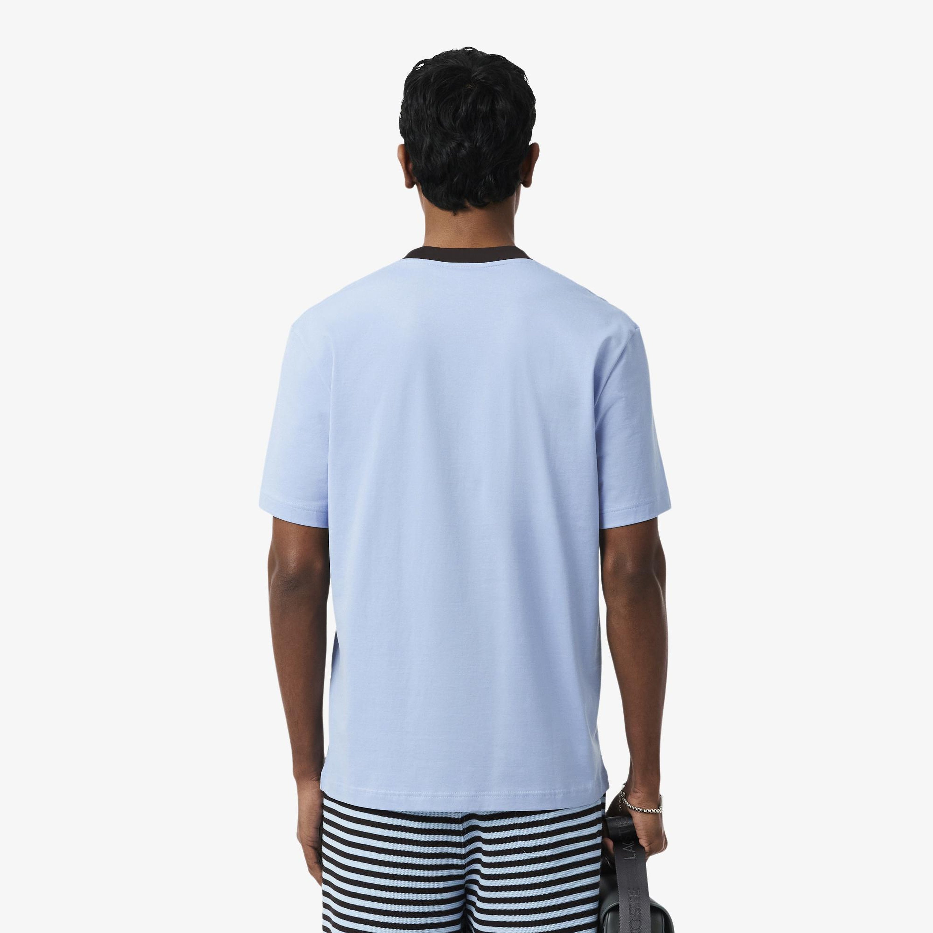 Erkek Classic Fit Bisiklet Yaka Mavi T-Shirt