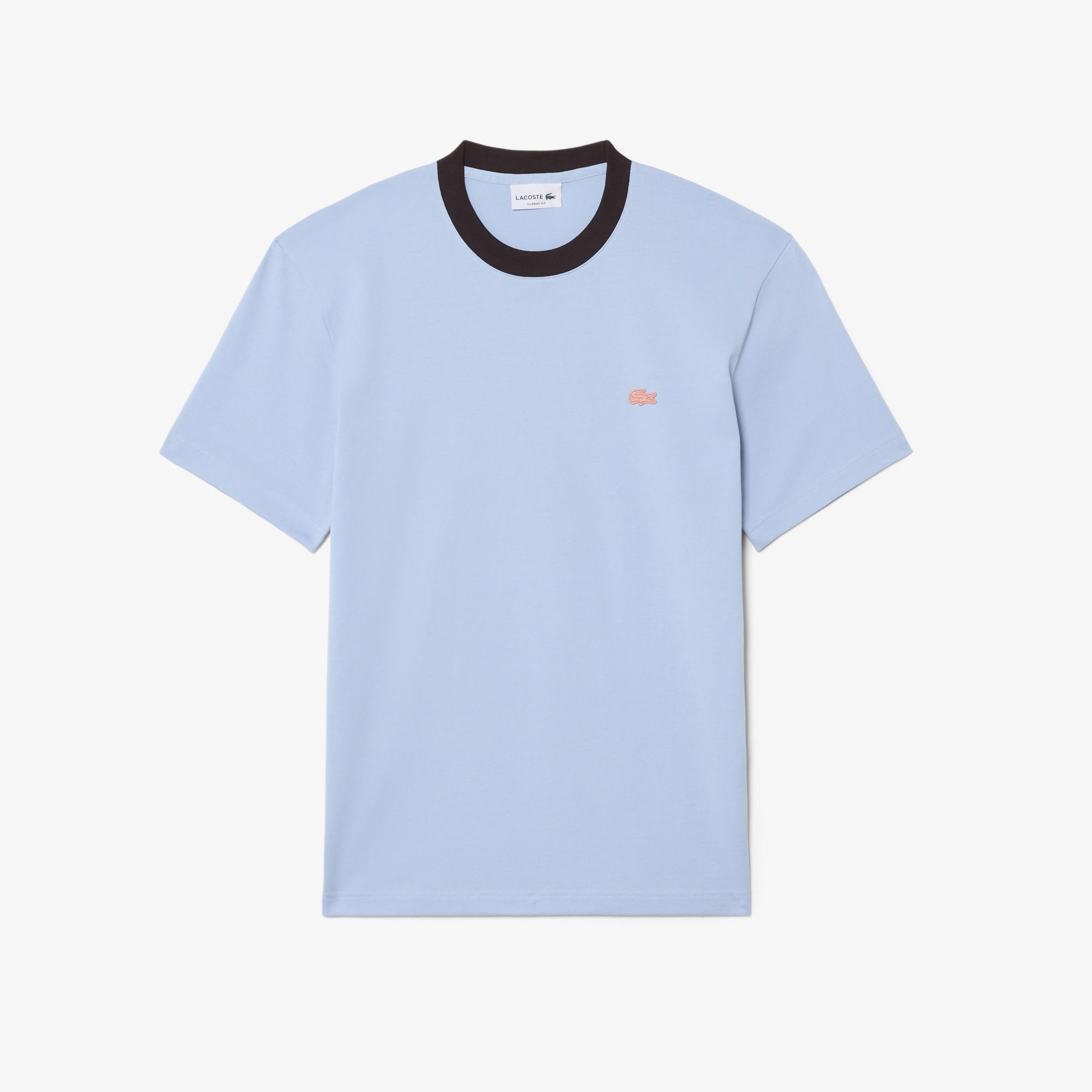 Erkek Classic Fit Bisiklet Yaka Mavi T-Shirt