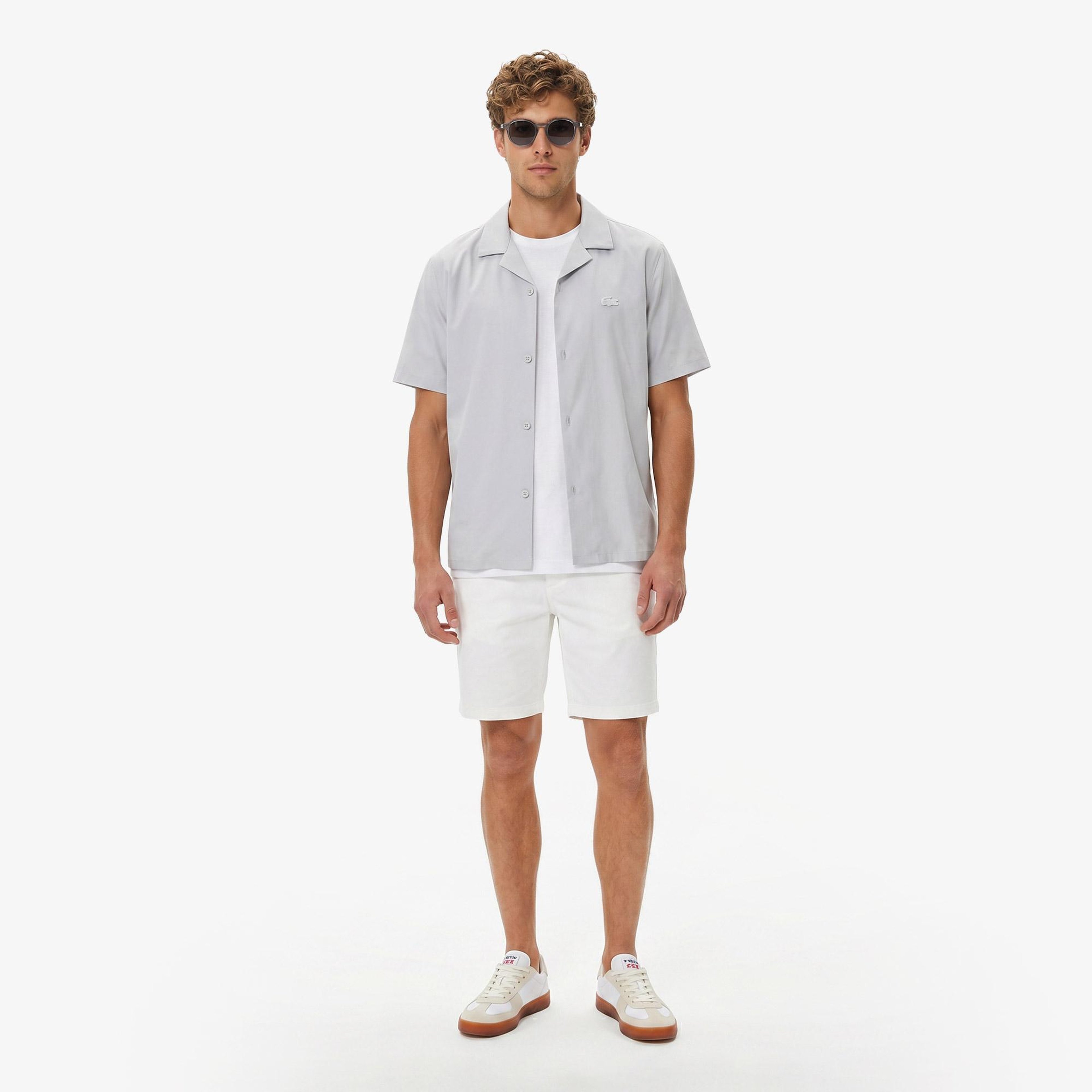 Erkek Relaxed Fit Kısa Kollu Gri Gömlek