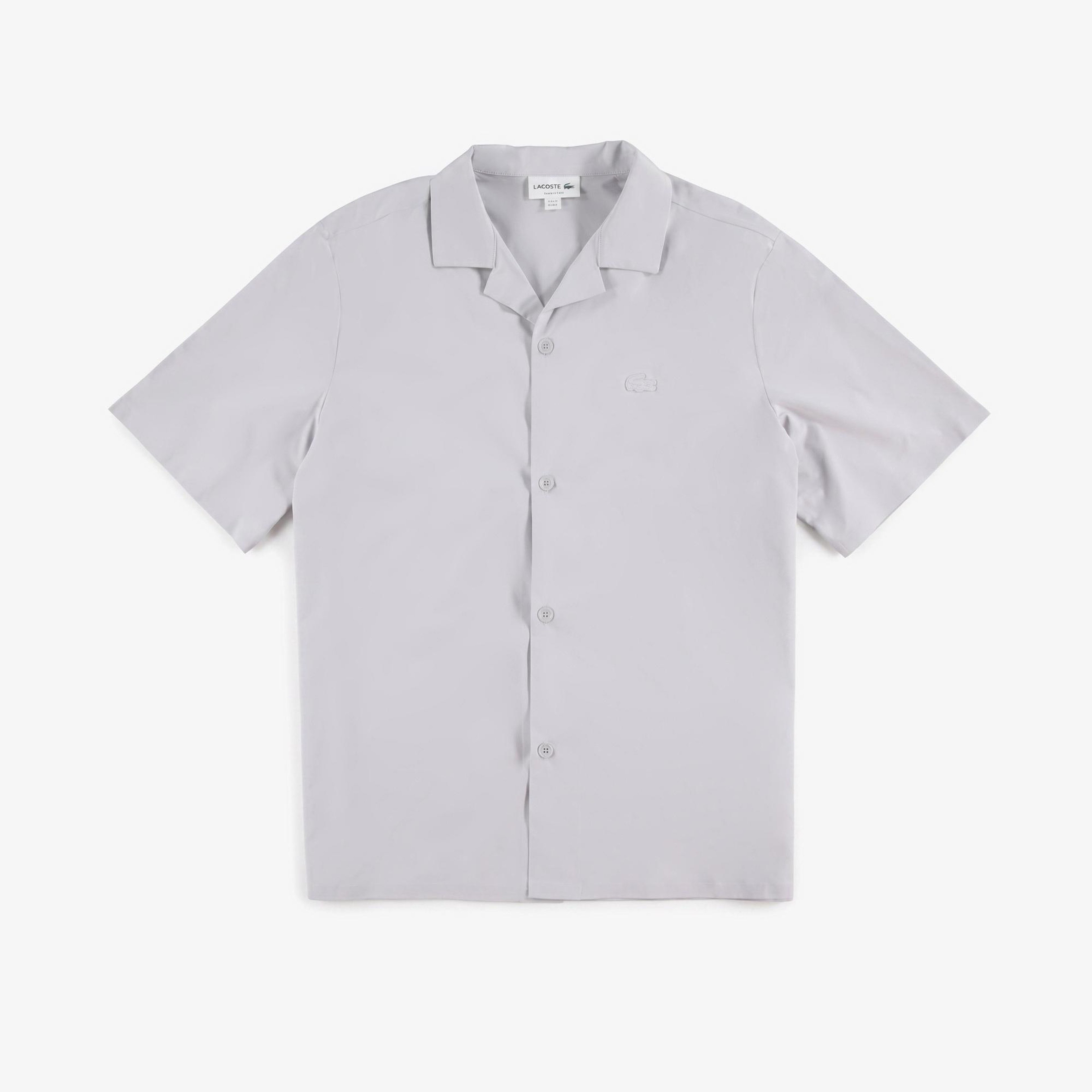 Erkek Relaxed Fit Kısa Kollu Gri Gömlek
