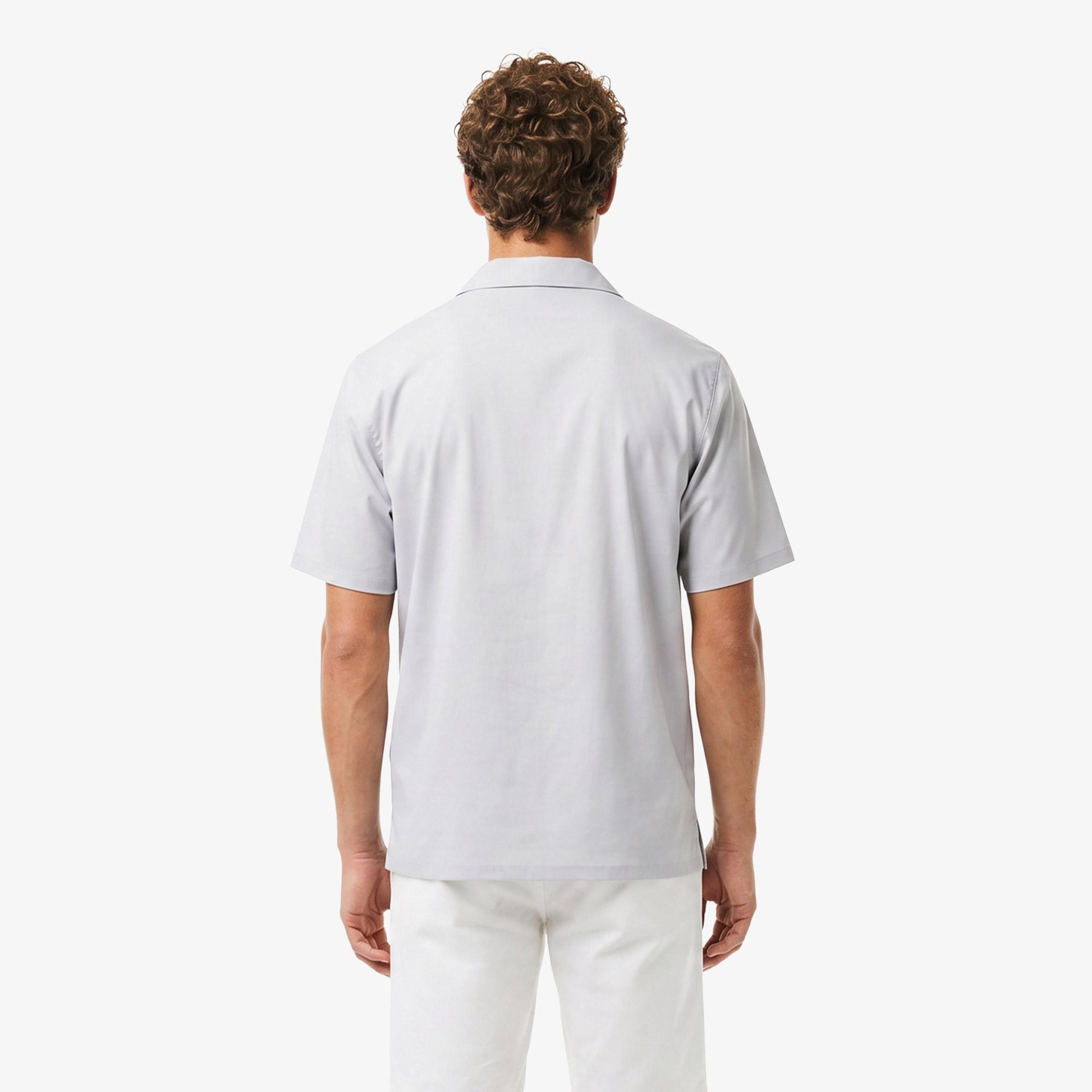 Erkek Relaxed Fit Kısa Kollu Gri Gömlek