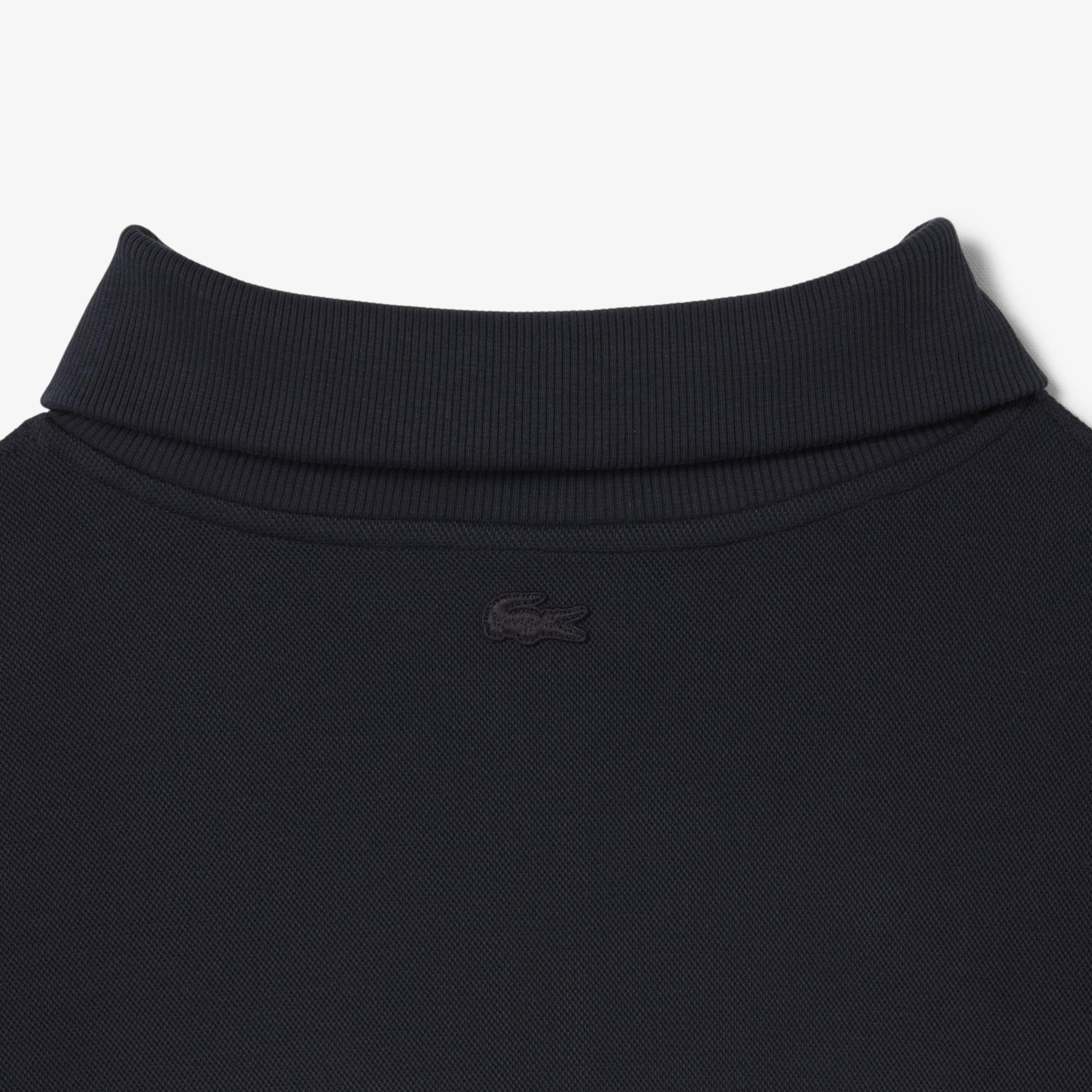 Erkek Loose Fit Yarım Fermuarlı Siyah Sweatshirt