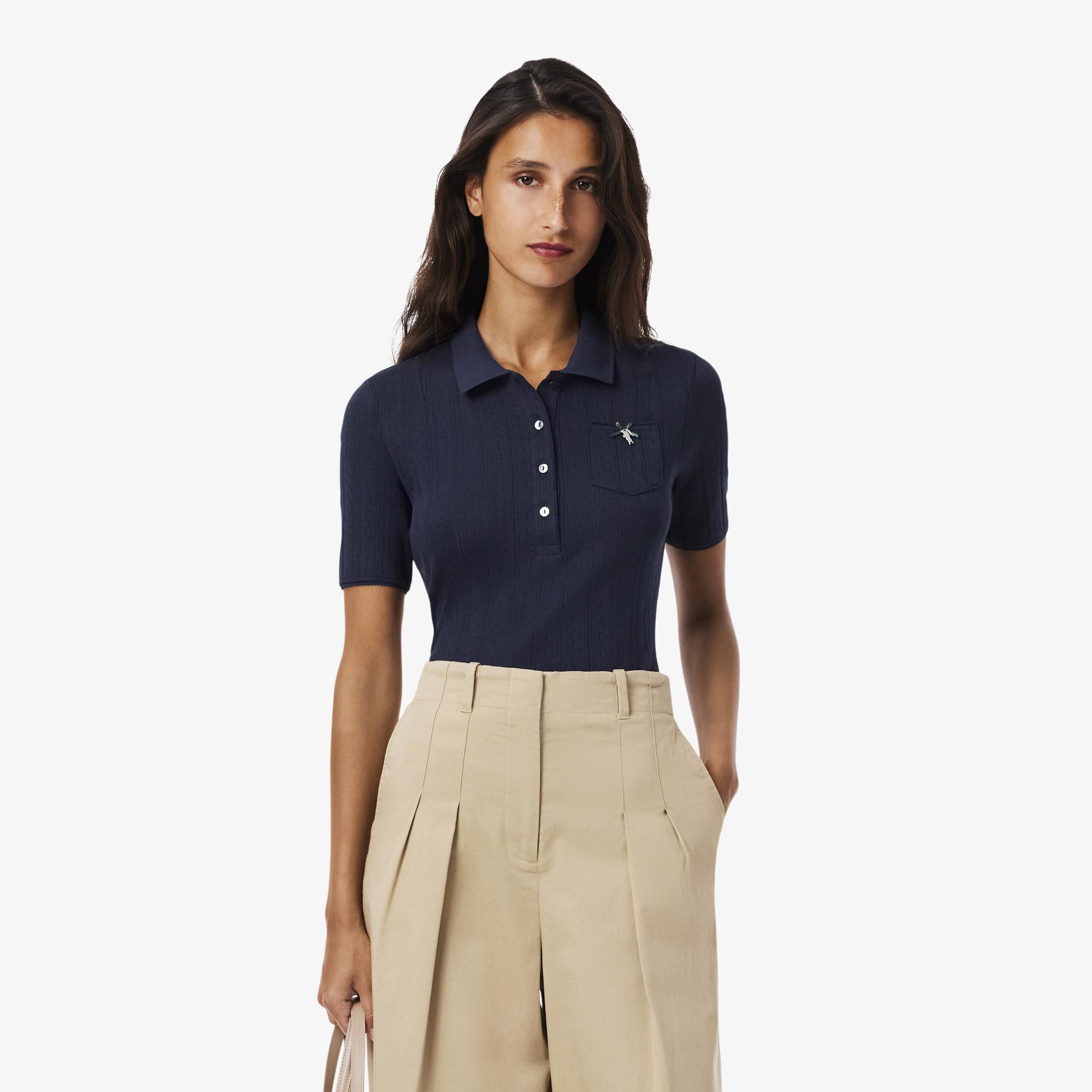 L.12.D Kadın Slim Fit Lacivert Polo