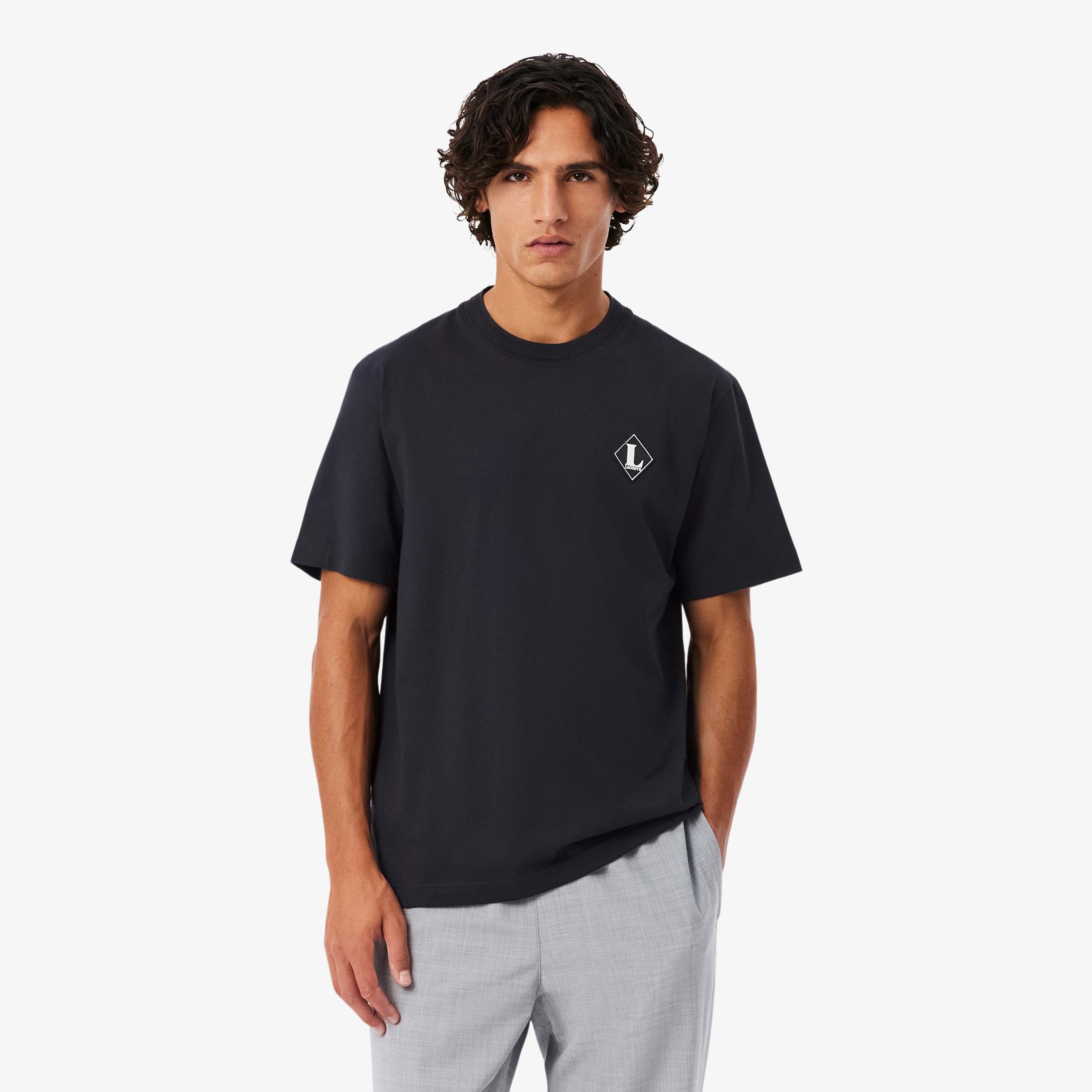 Erkek Classic Fit Bisiklet Yaka Koyu Gri T-Shirt