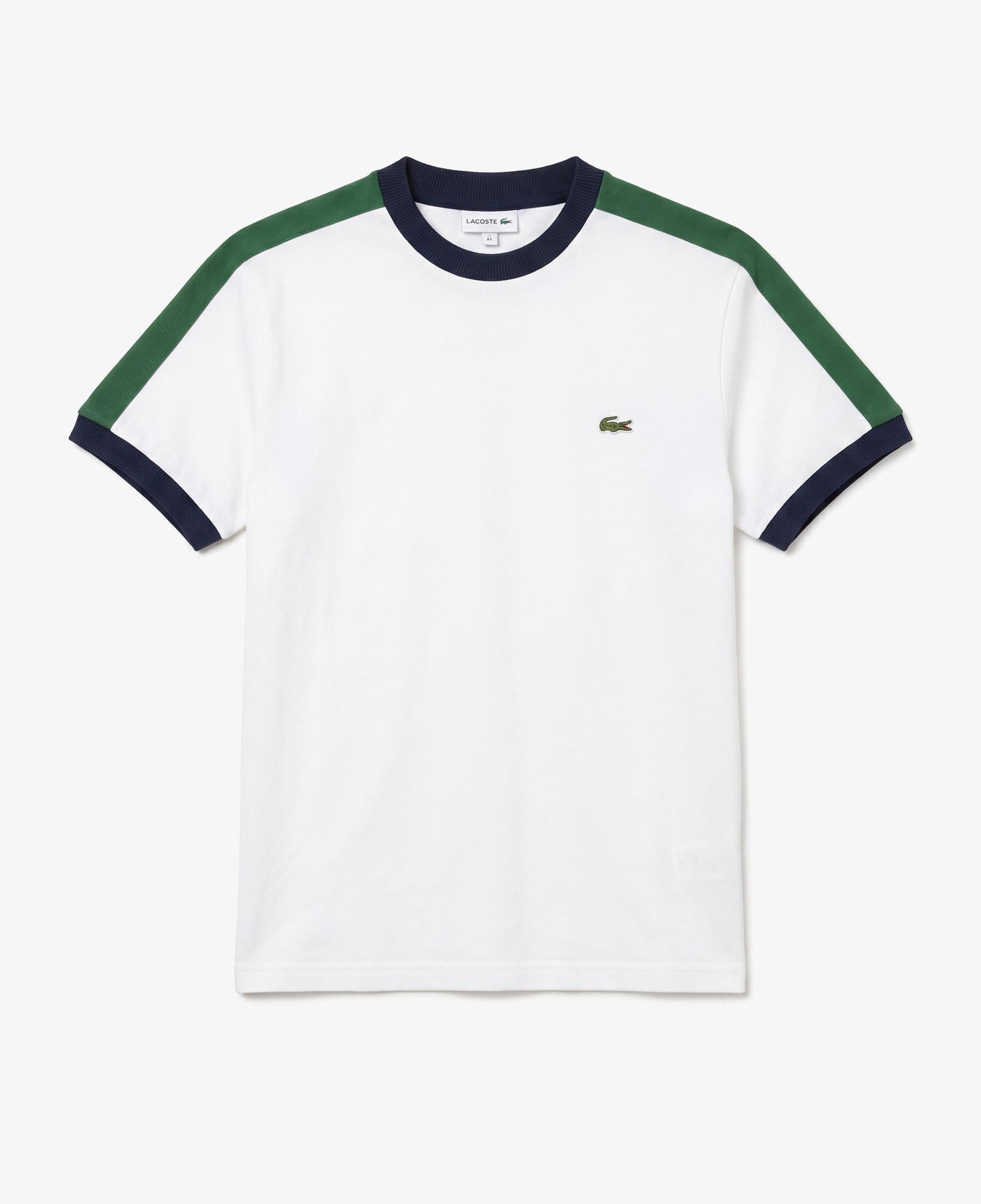Erkek Regular Fit Bisiklet Yaka Renk Bloklu Beyaz T-Shirt