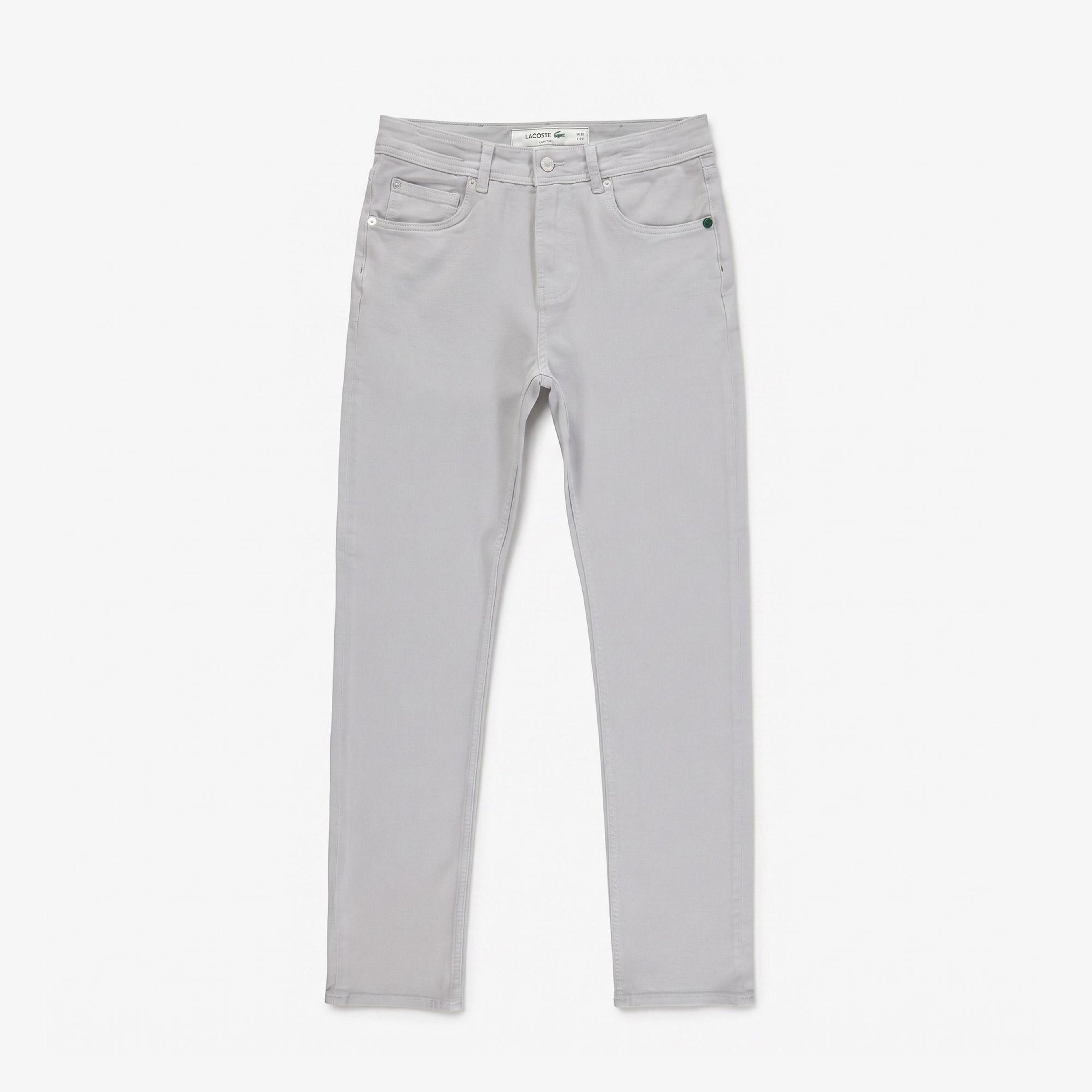 Erkek Slim Fit Gri Jean Pantolon