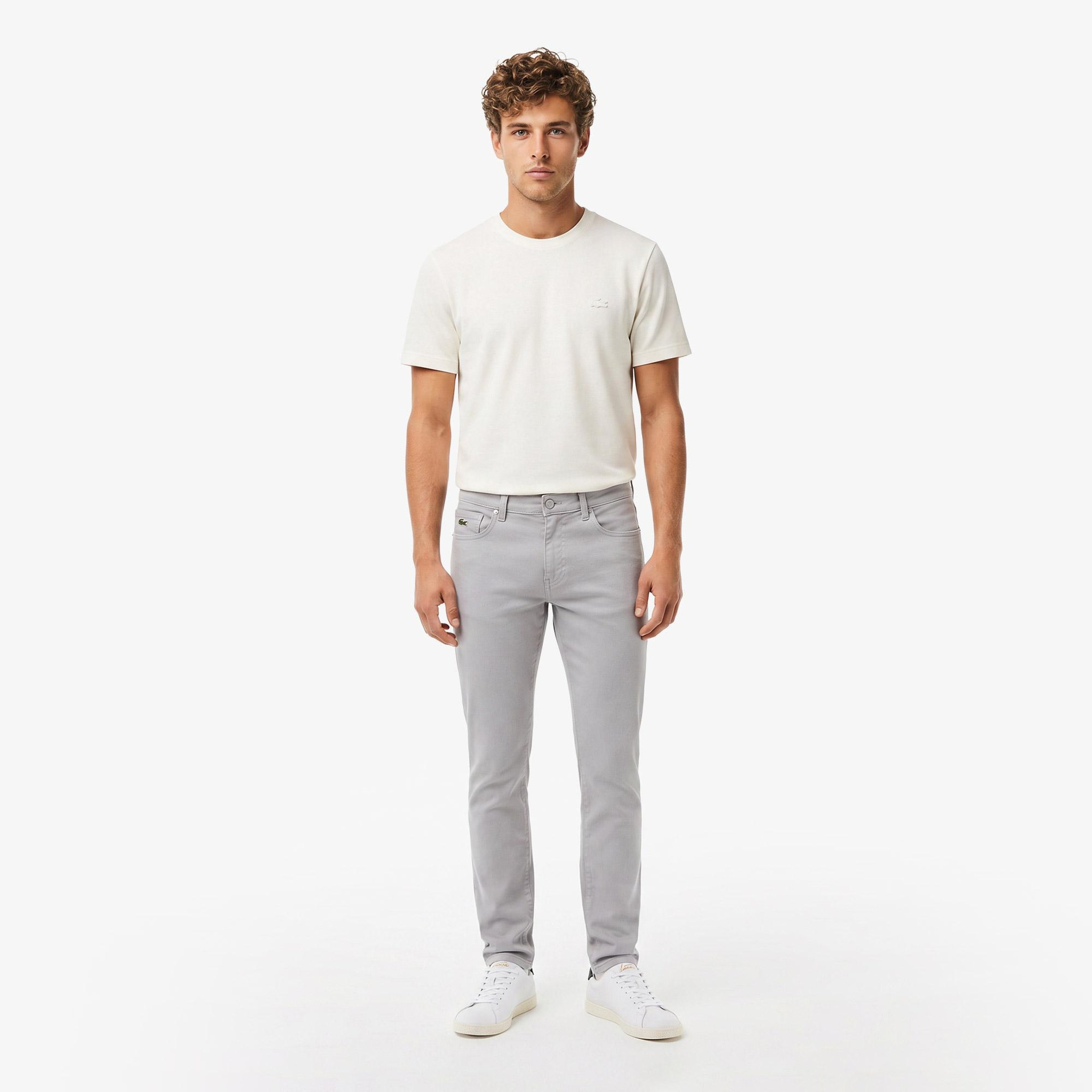Erkek Slim Fit Gri Jean Pantolon