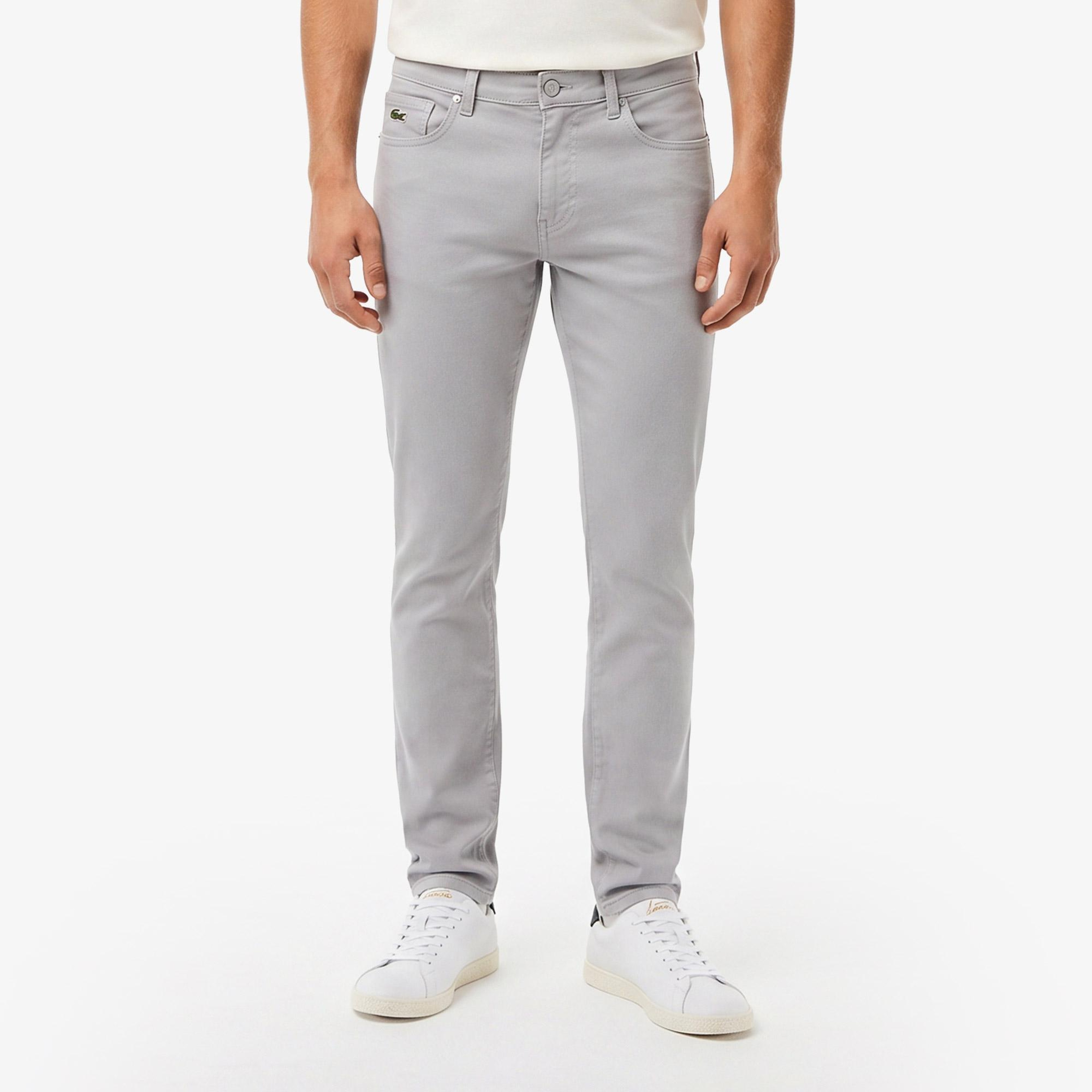 Erkek Slim Fit Gri Jean Pantolon