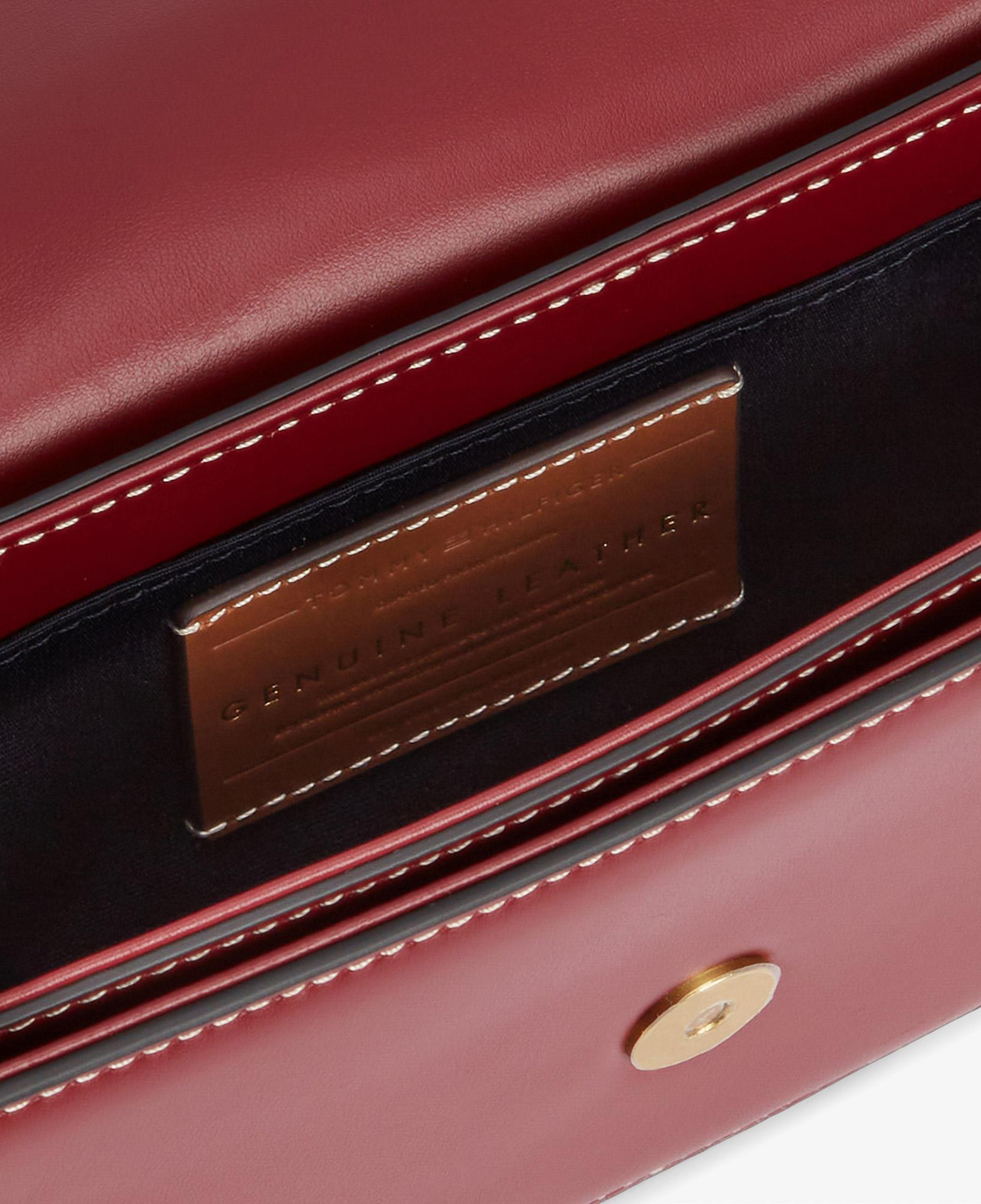 Tommy Hilfiger Script Leather Flap Crossover Kadın Kırmızı El Çantası