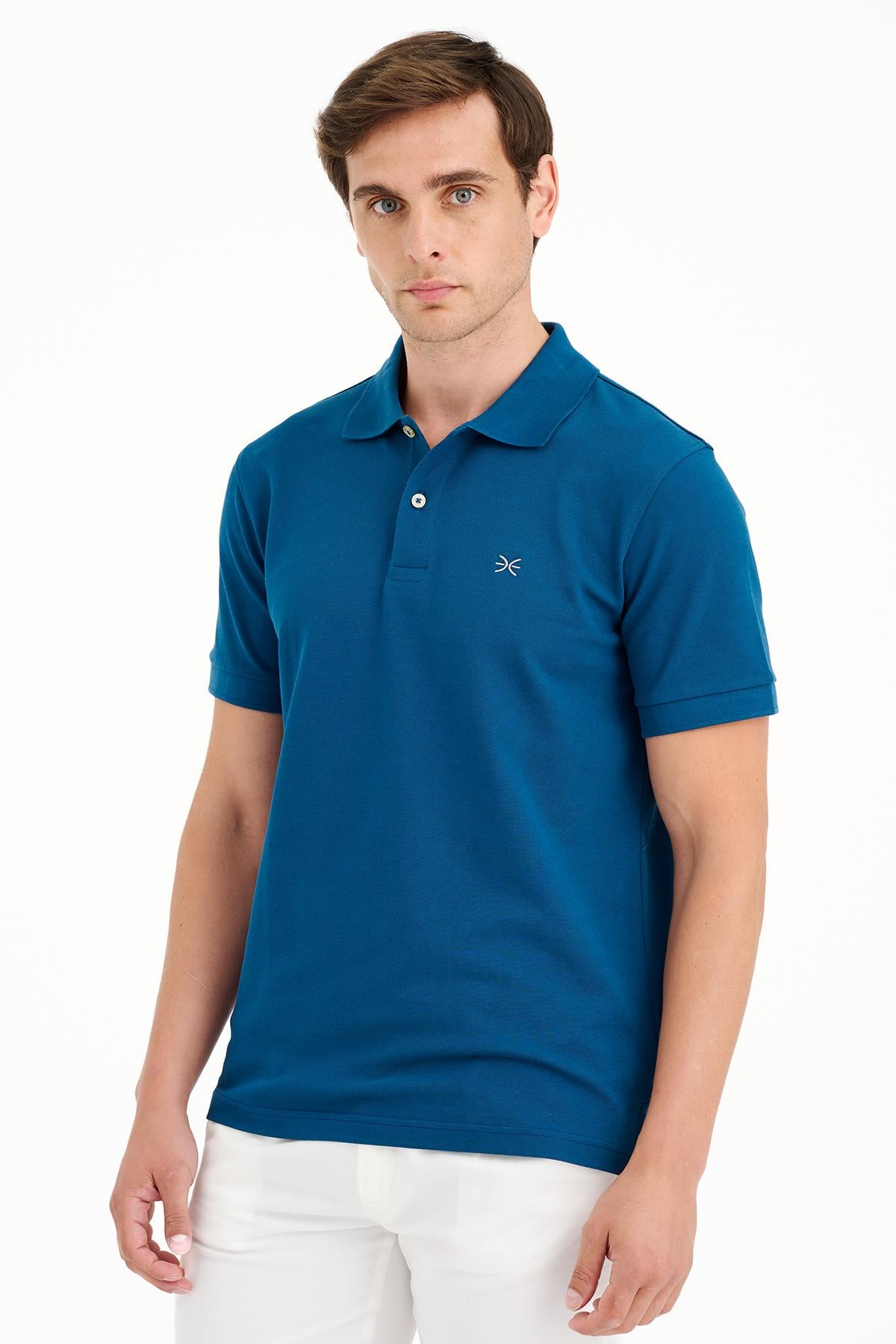 Erkek İndigo Pike Polo Yaka T-Shirt