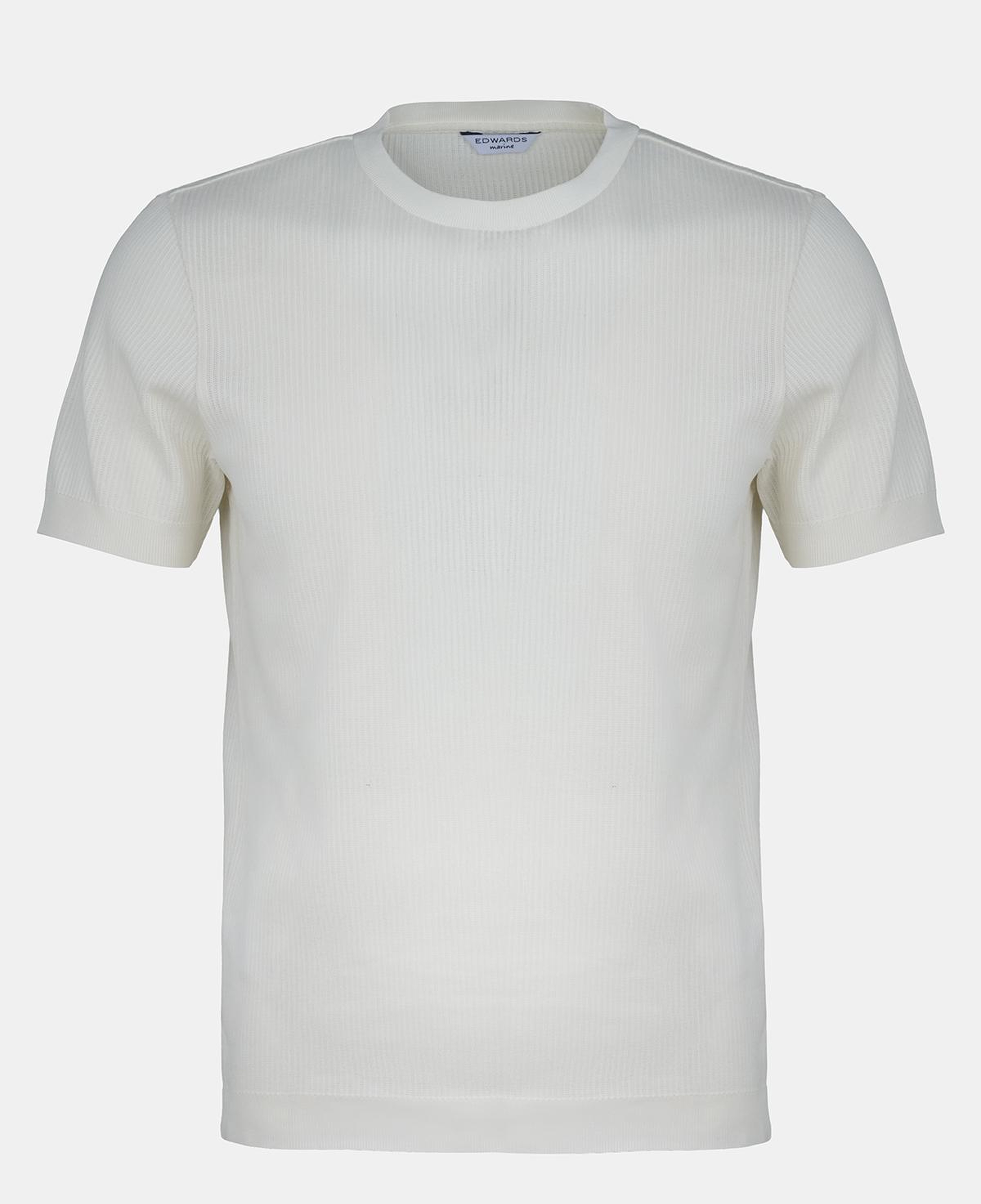Erkek Ekru Bisiklet Yaka Dokulu T-Shirt