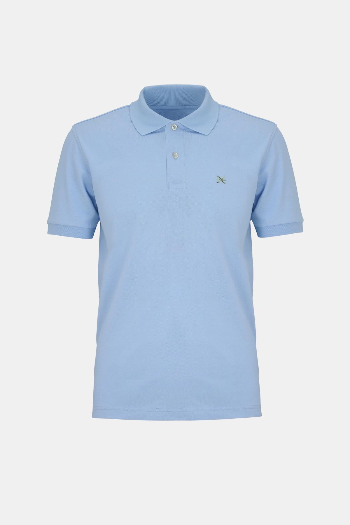 Erkek Mavi Pike Polo Yaka T-Shirt