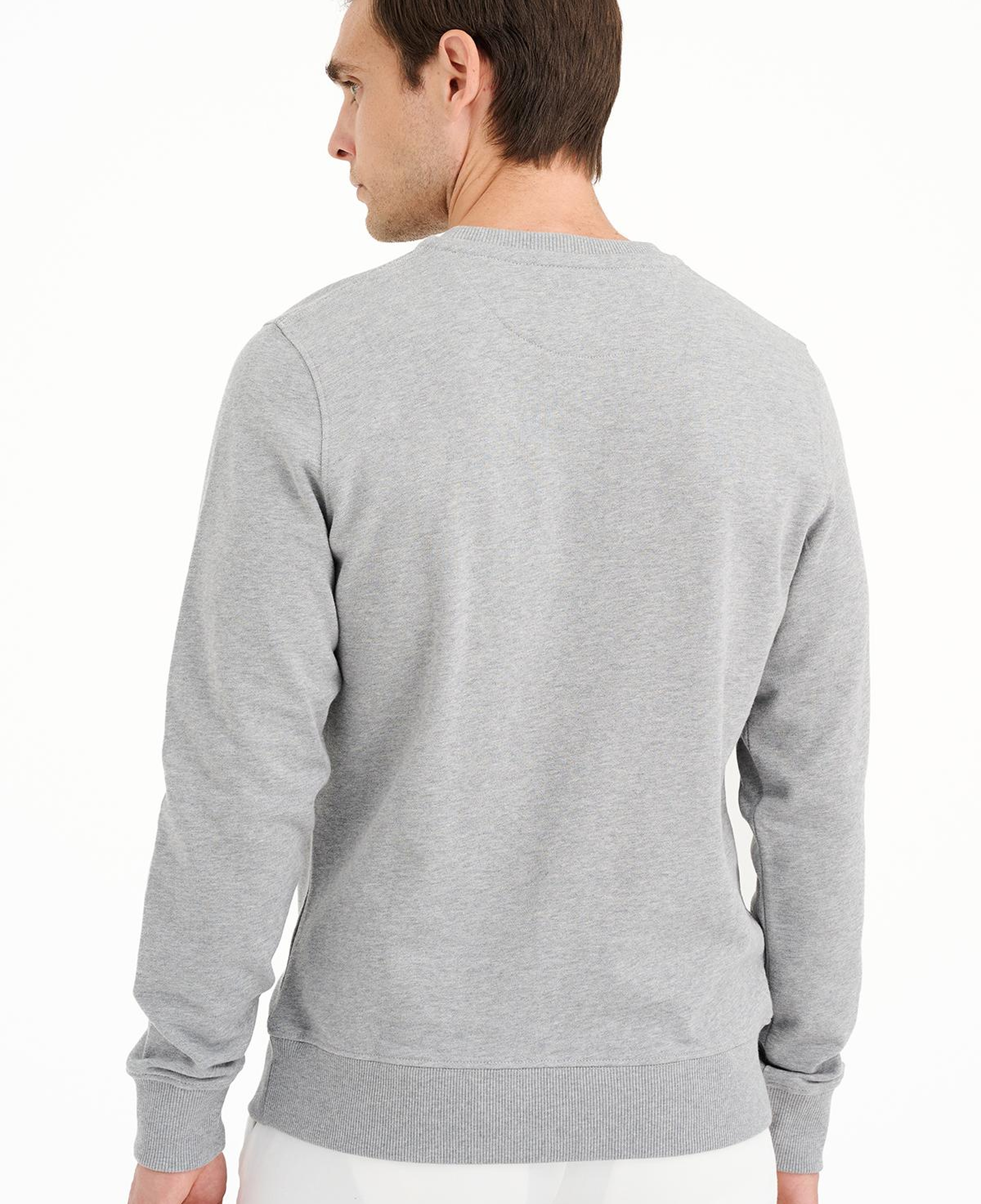 Erkek Gri Bisiklet Yaka Basic Sweatshirt