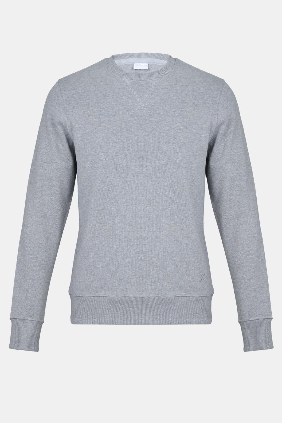 Erkek Gri Bisiklet Yaka Basic Sweatshirt